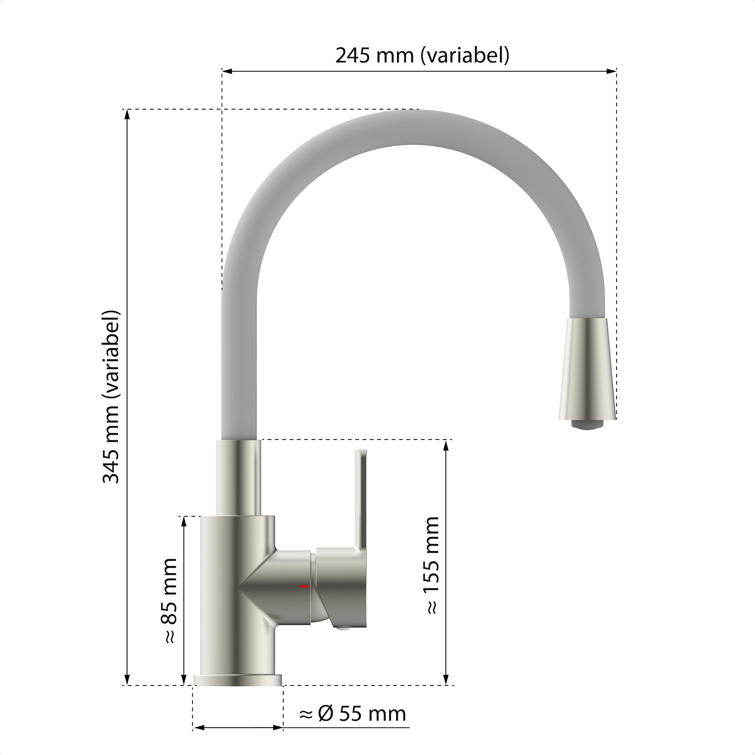 Eisl Robinet d'évier »Flexo« energiesparender Cold-Start, wassersparender Eco-Click,360° schwenkbar
