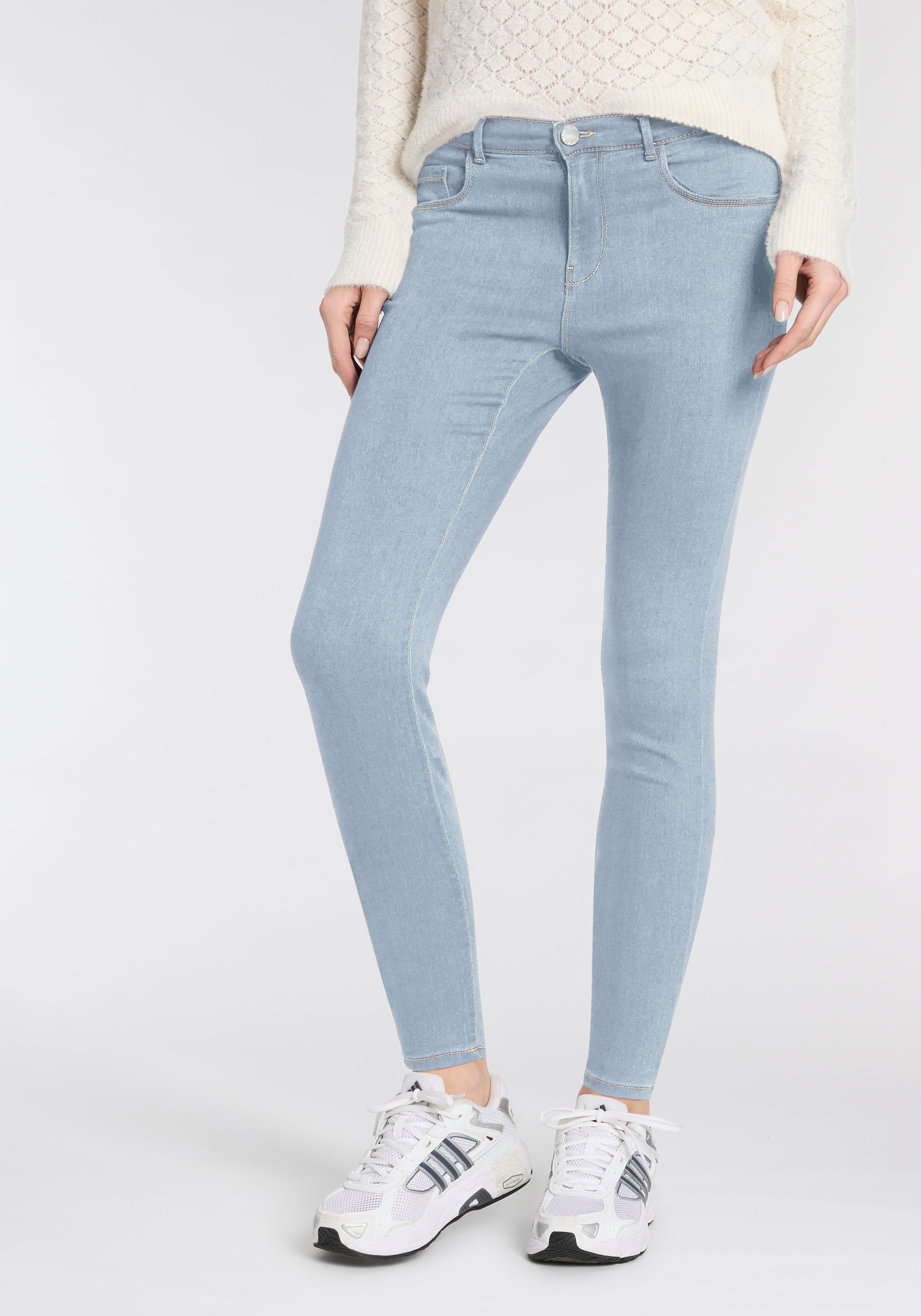 Image of ONLY Skinny-fit-Jeans "ONLRINA REG WAIST SK BOX DNM" Viskosemischung, skinny fit