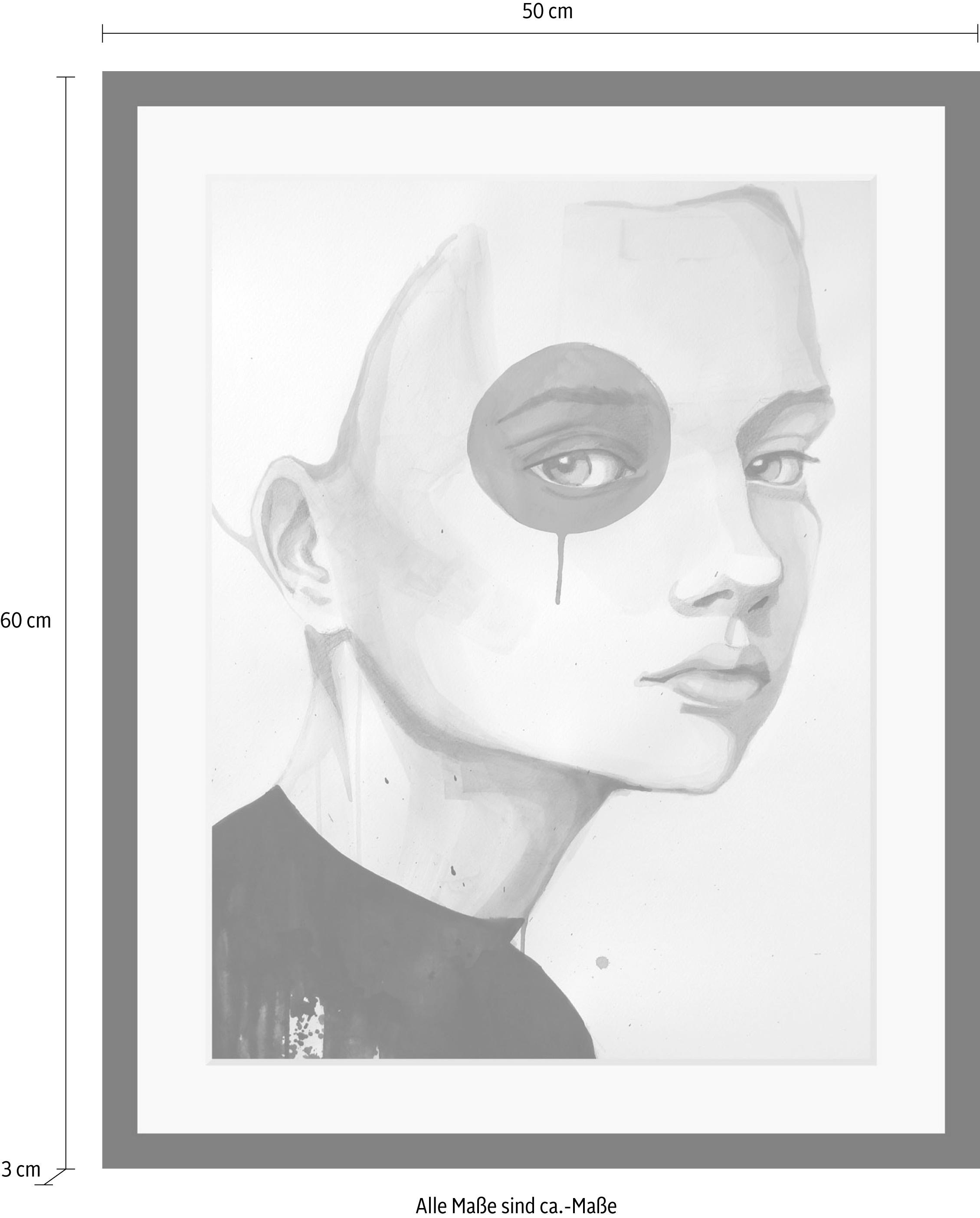 queence Bild »Gesicht mit Farbklecks«, Historische Persönlichkeiten-Frau-Bilder von Frauen-Portrait, HD Premium Poster-Druck inkl. Holzrahmen