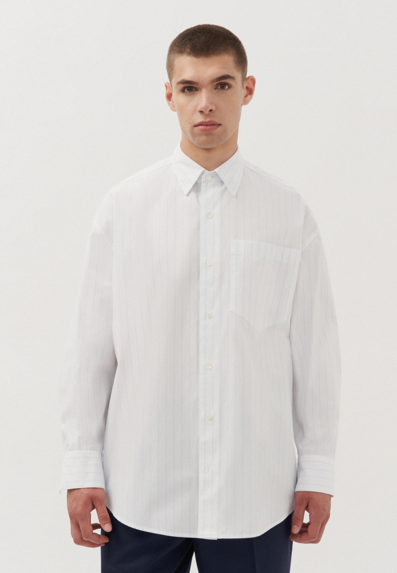 studio seidensticker Businesshemd »Studio« Oversized Langarm Kentkragen Streifen