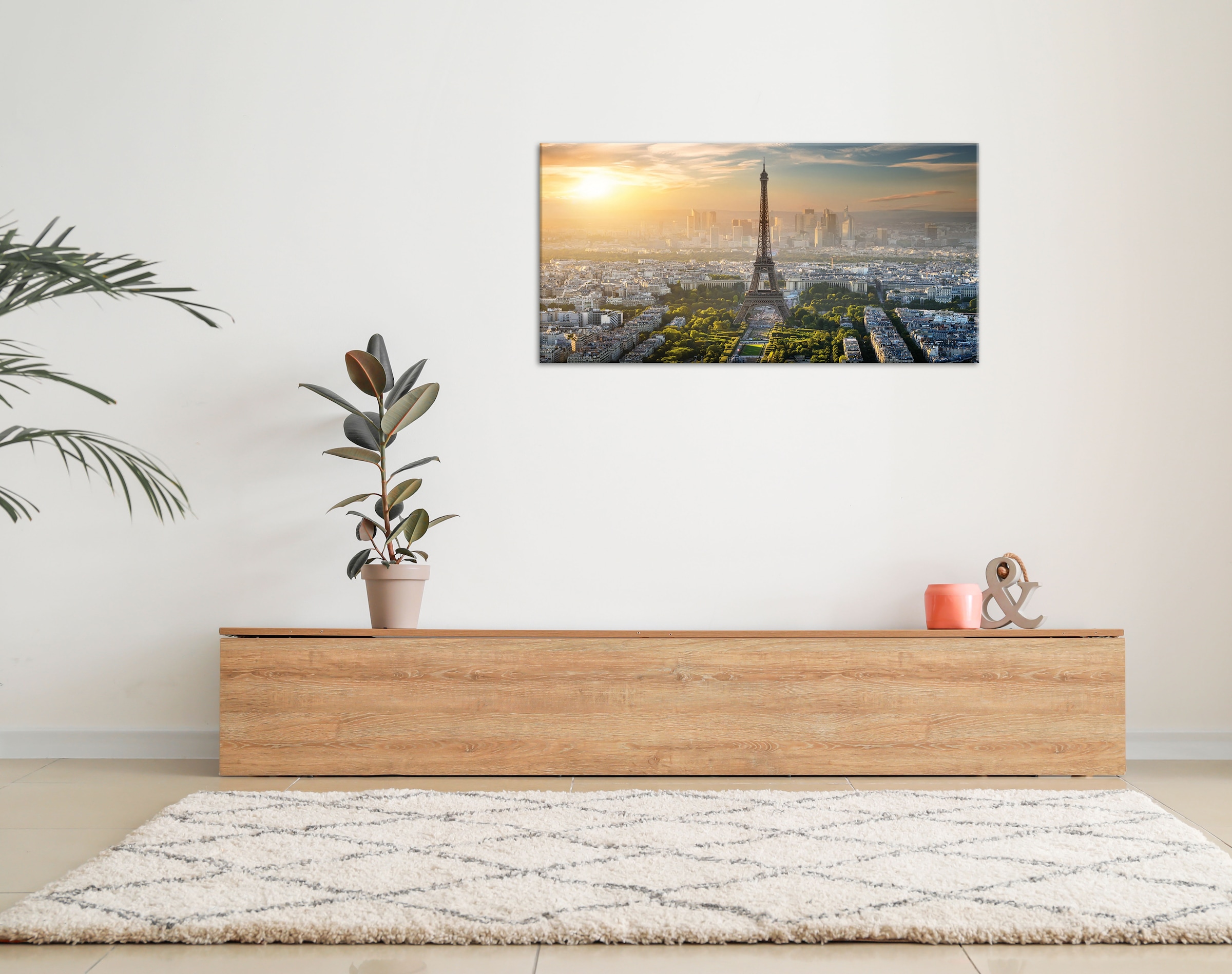 Bönninghoff Leinwandbild »Wandbild EIFFELTURM PARIS 50x100 cm – Leinwandbild Keilrahmen Deko« Frankreich | Paris | Sonnenuntergang | Stadt 1 Stk. tlg. auf Keilrahmen gespannt