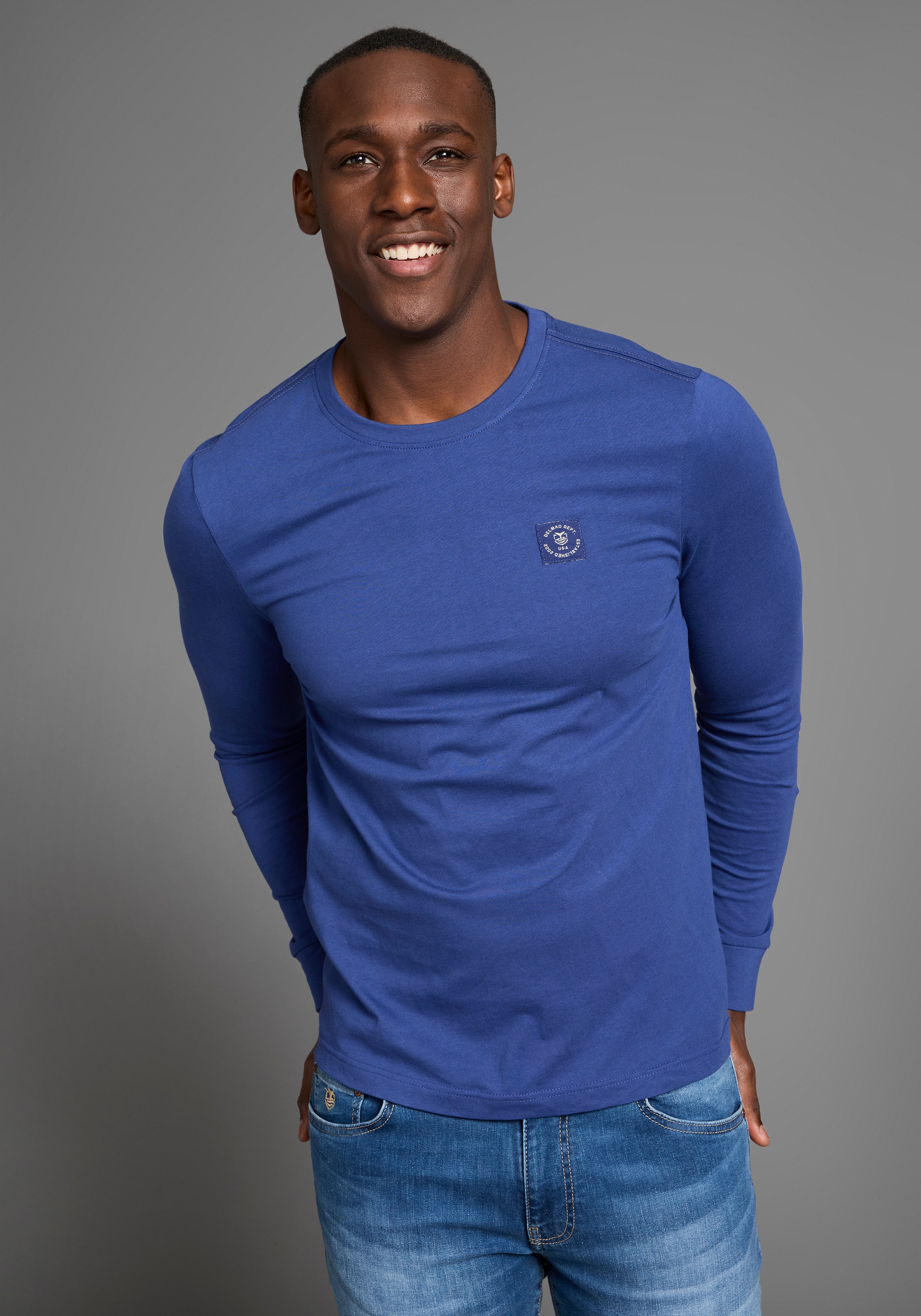 Image of DELMAO Rundhalsshirt mit Markenlabel