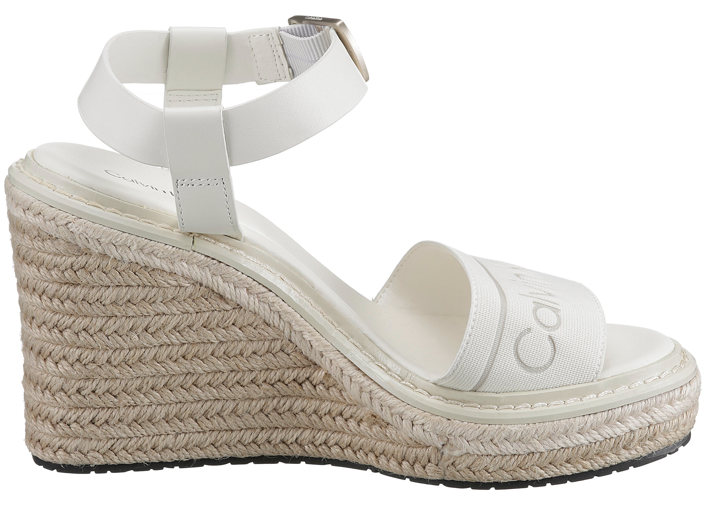 Calvin Klein Sandalette »WIRA 5C *I«, mit Bast bezogenem Keilabsatz
