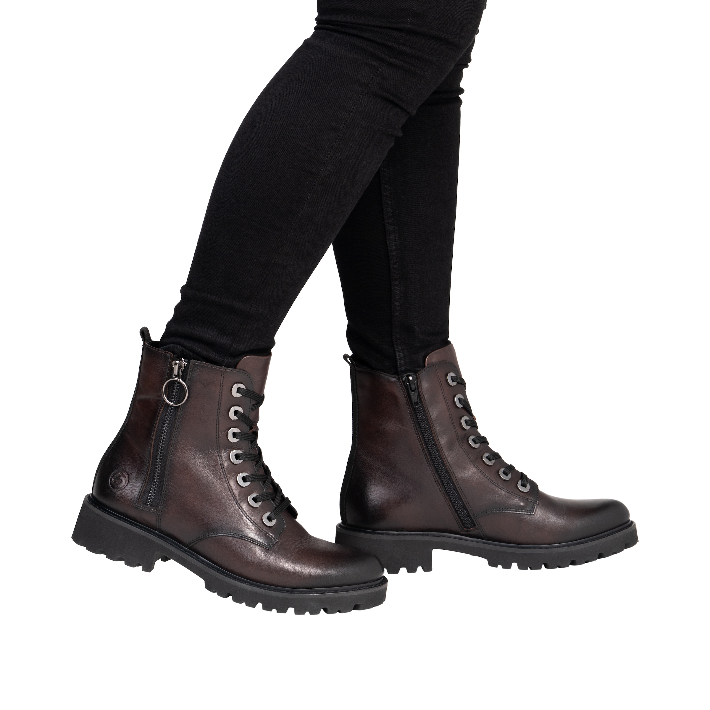 Remonte Bottes à lacets  talon bloc, bottines, boots à lacets, look usé à la mode