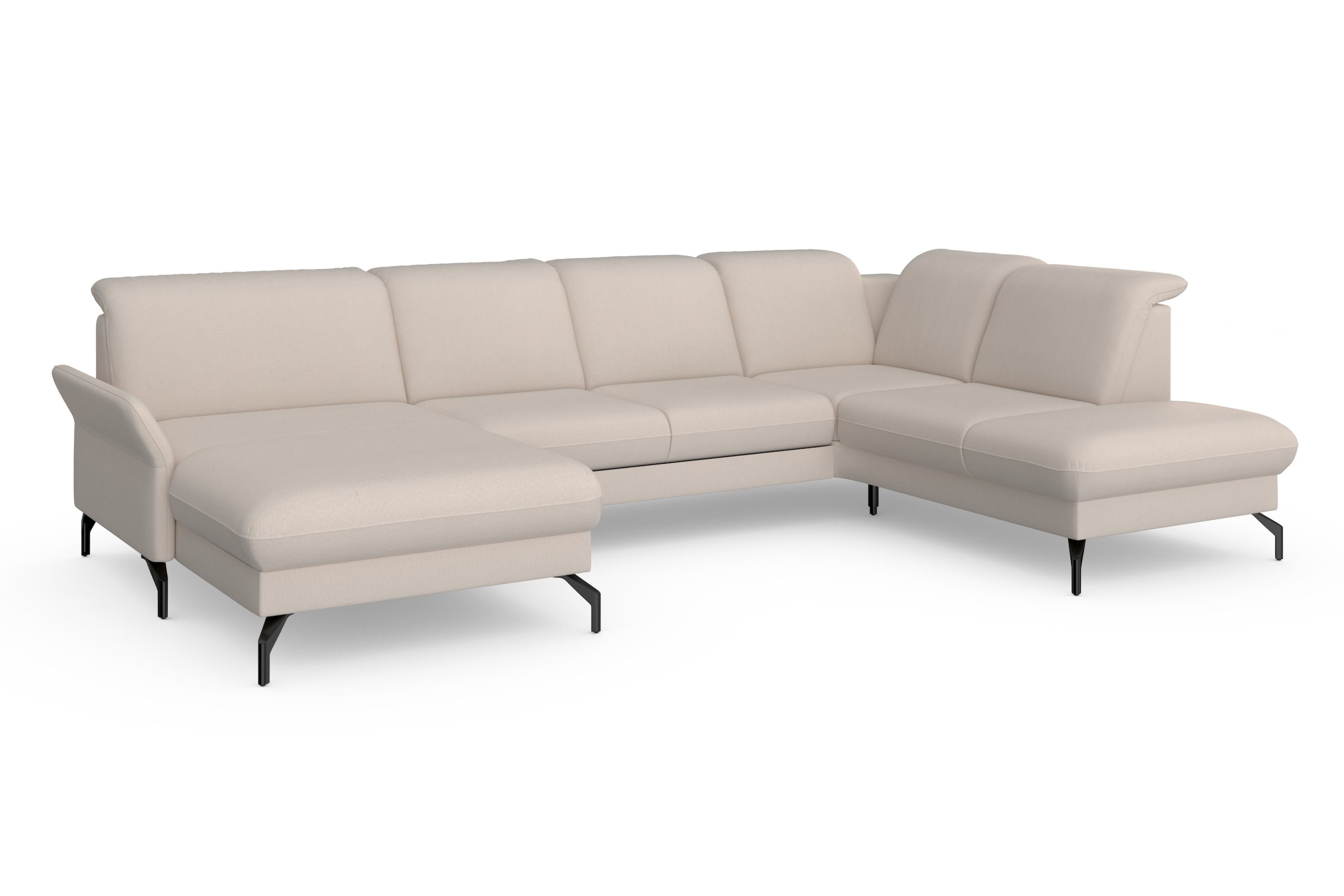 sit&more Paysage de salon »Fashion U-Form« wahlweise mit Kopfteilverstellung, Vorziehsitz, motorisch, Metallfüsse