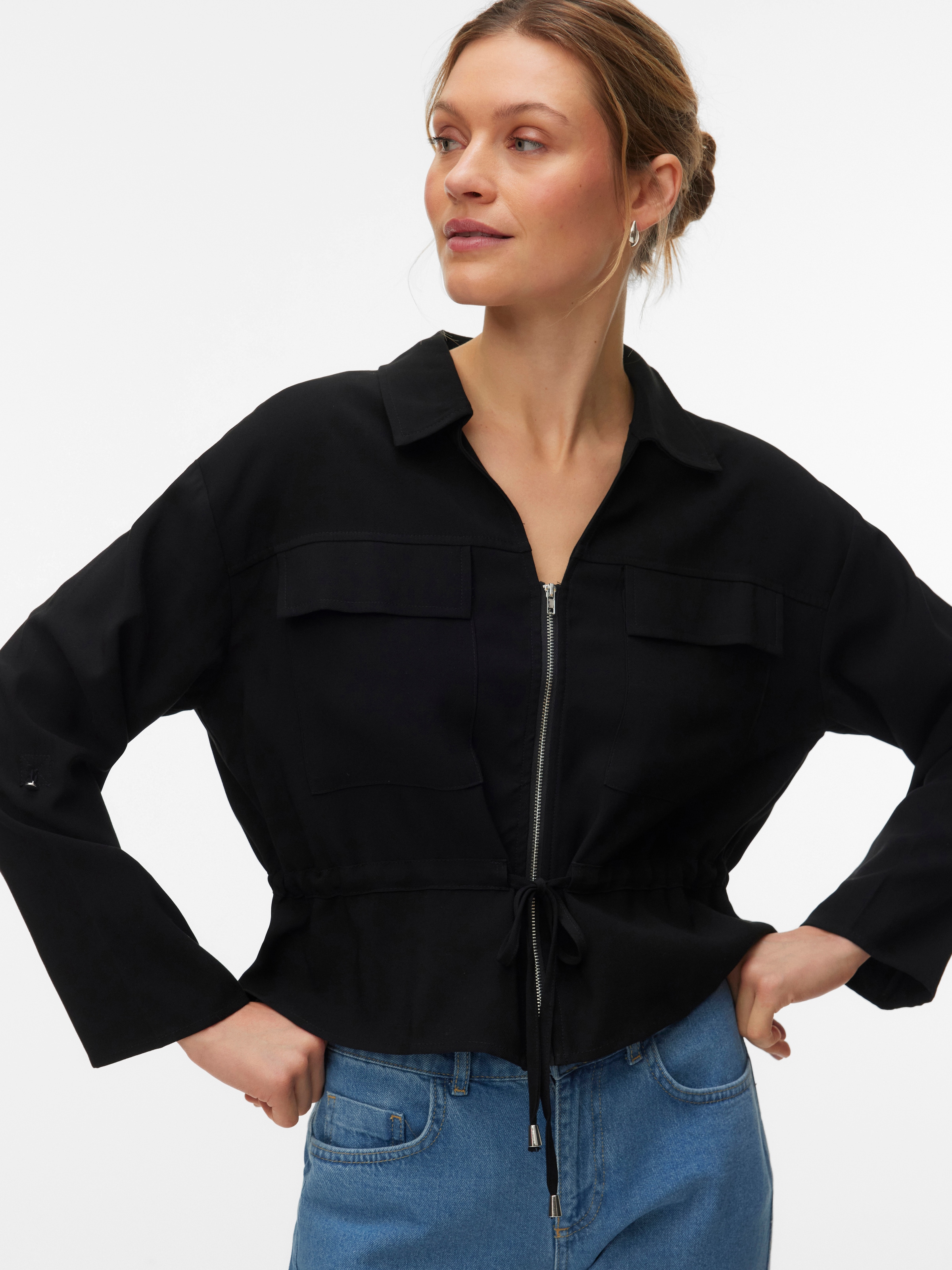 Image of Vero Moda Langarmbluse "VMKATIE LS SHIRT WVN NOOS" Materialmix
