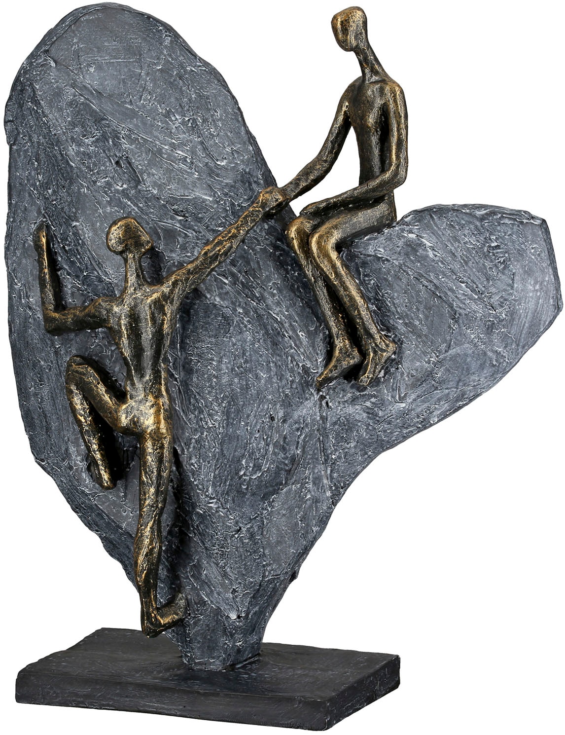 Image of Casablanca by Gilde Dekoobjekt "Skulptur Herz Heart of stone bronzefarben; grau H. 29,7 cm"