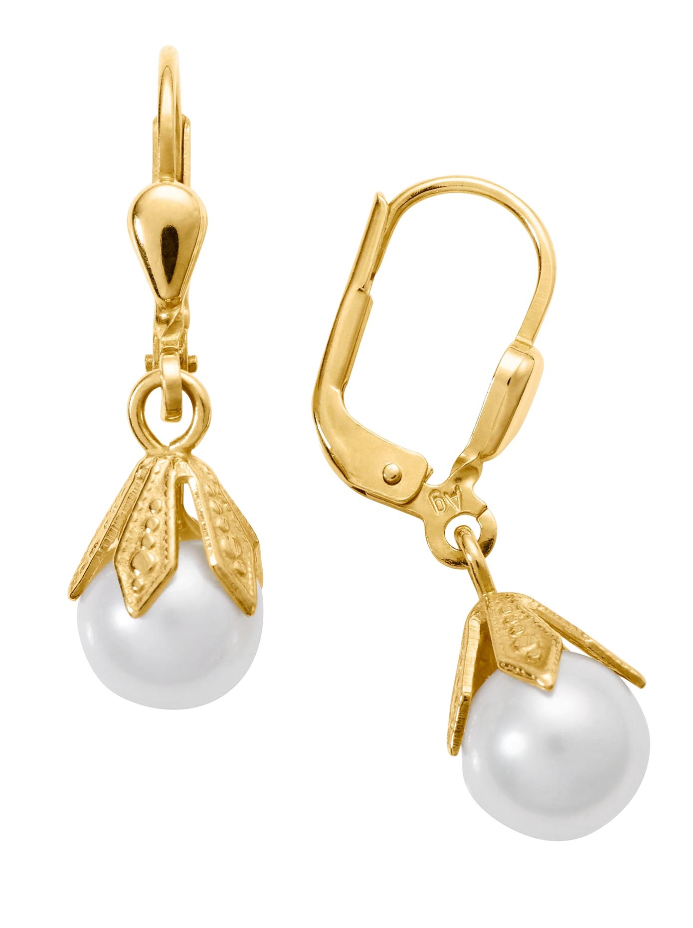 Ohrhänger mit Süsswasser Zuchtperlen