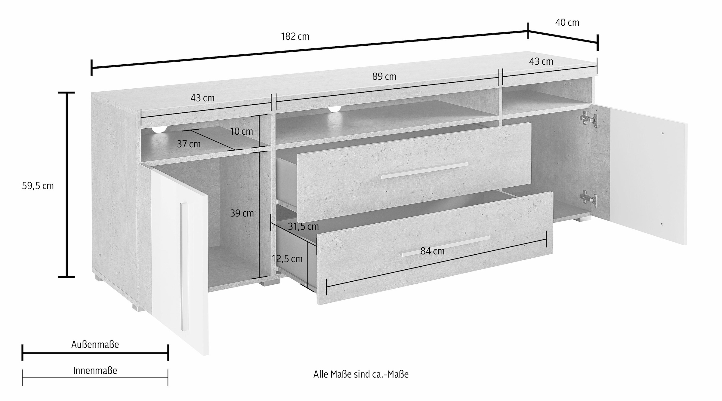 »Roger«, 182 Helvetia kaufen bequem Breite cm Lowboard