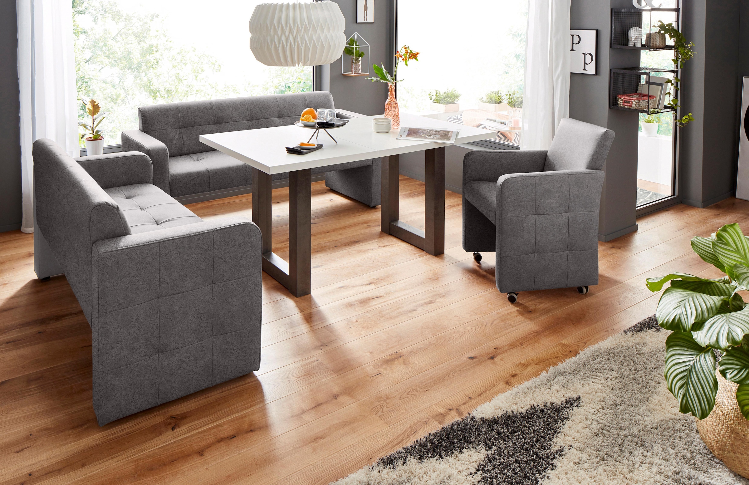 exxpo - sofa fashion Polsterbank »Barista Küchensofa, Sitzhöhe 49cm, kompakte Stellmasse«, Frei im Raum stellbar