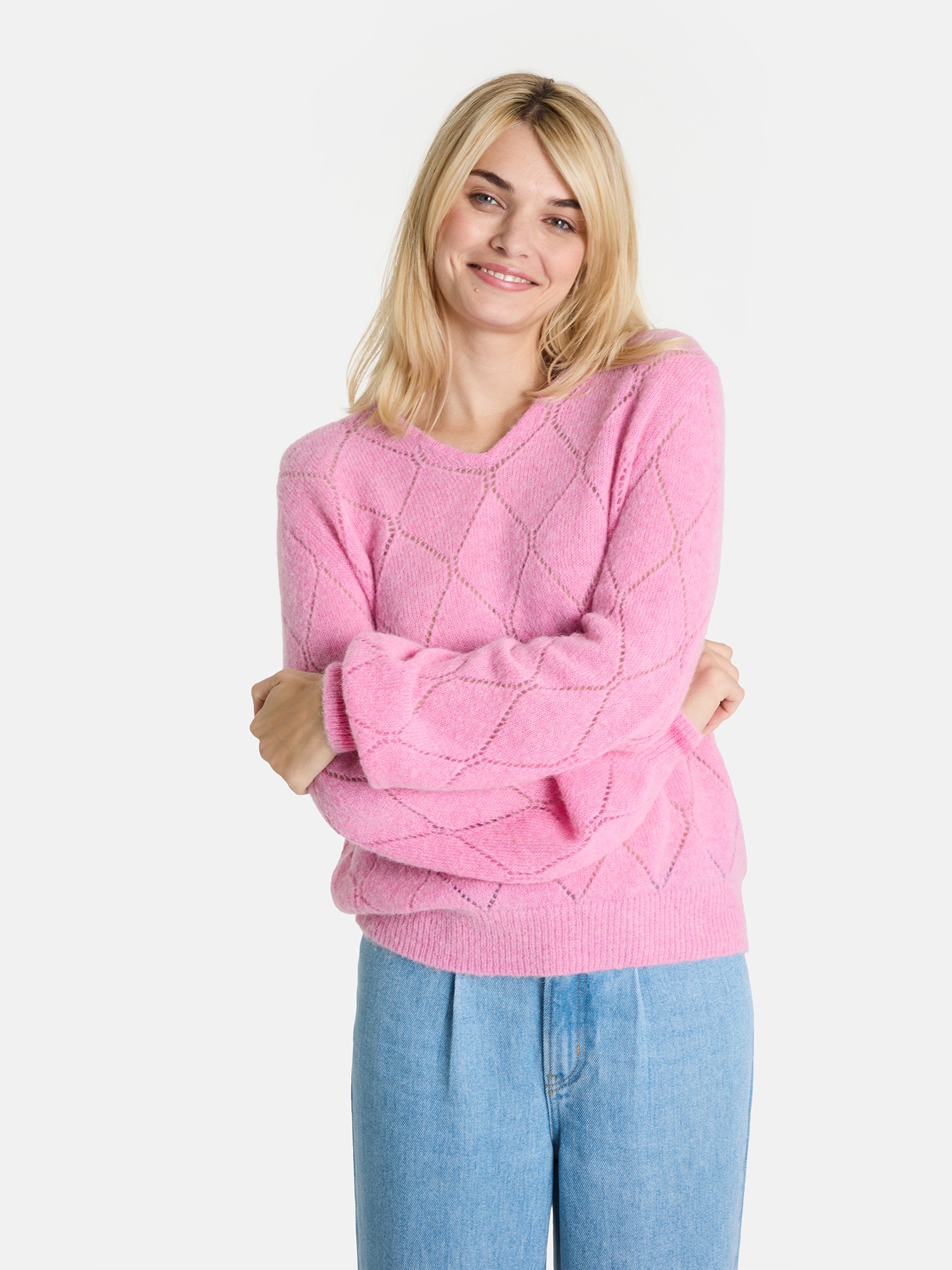 Image of Lieblingsstück Strickpullover "TilbeL" mit Alpaka, Rautenmuster