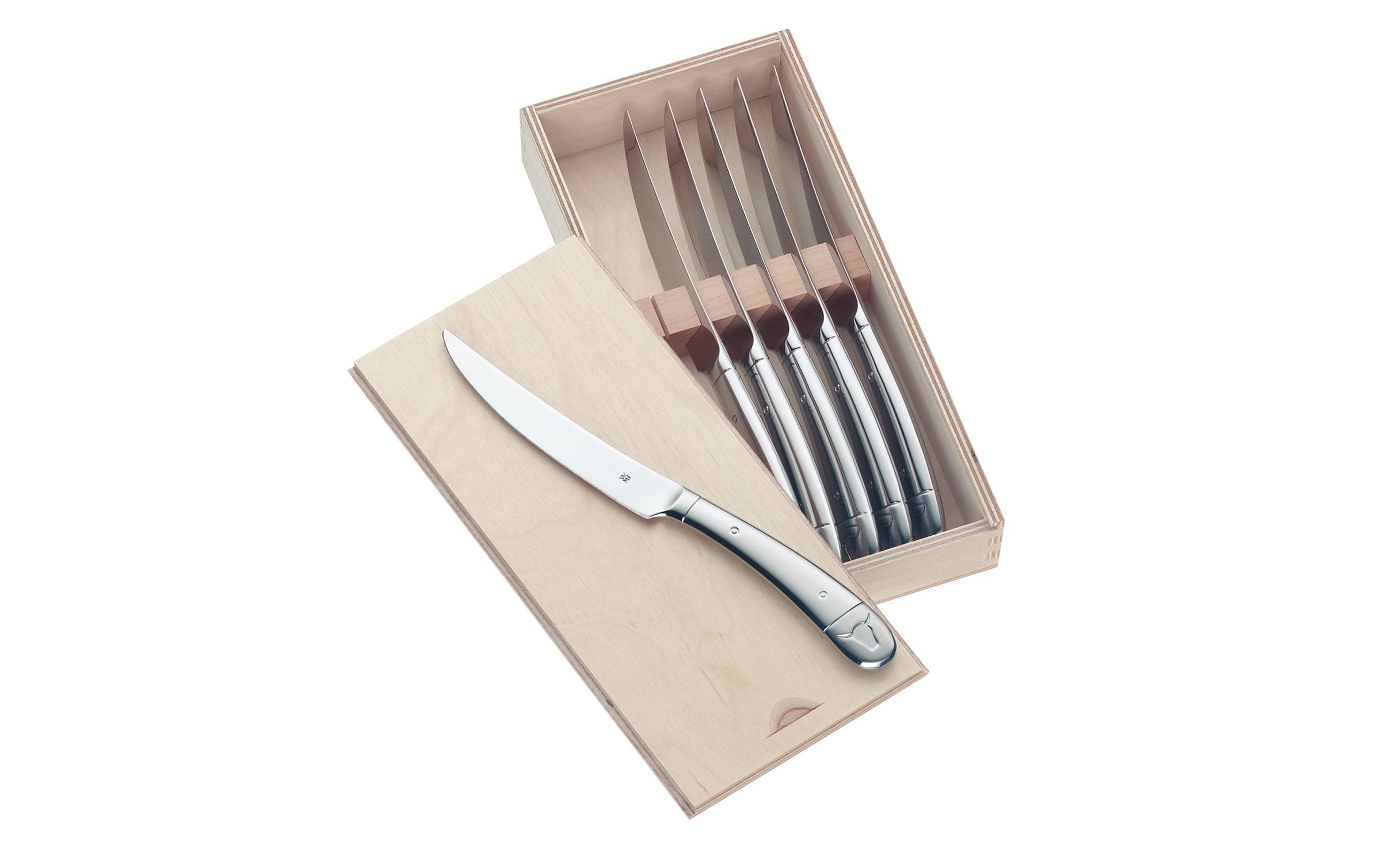 Image of WMF Steakbesteck "in Holzkiste 6-teilig, Silber"