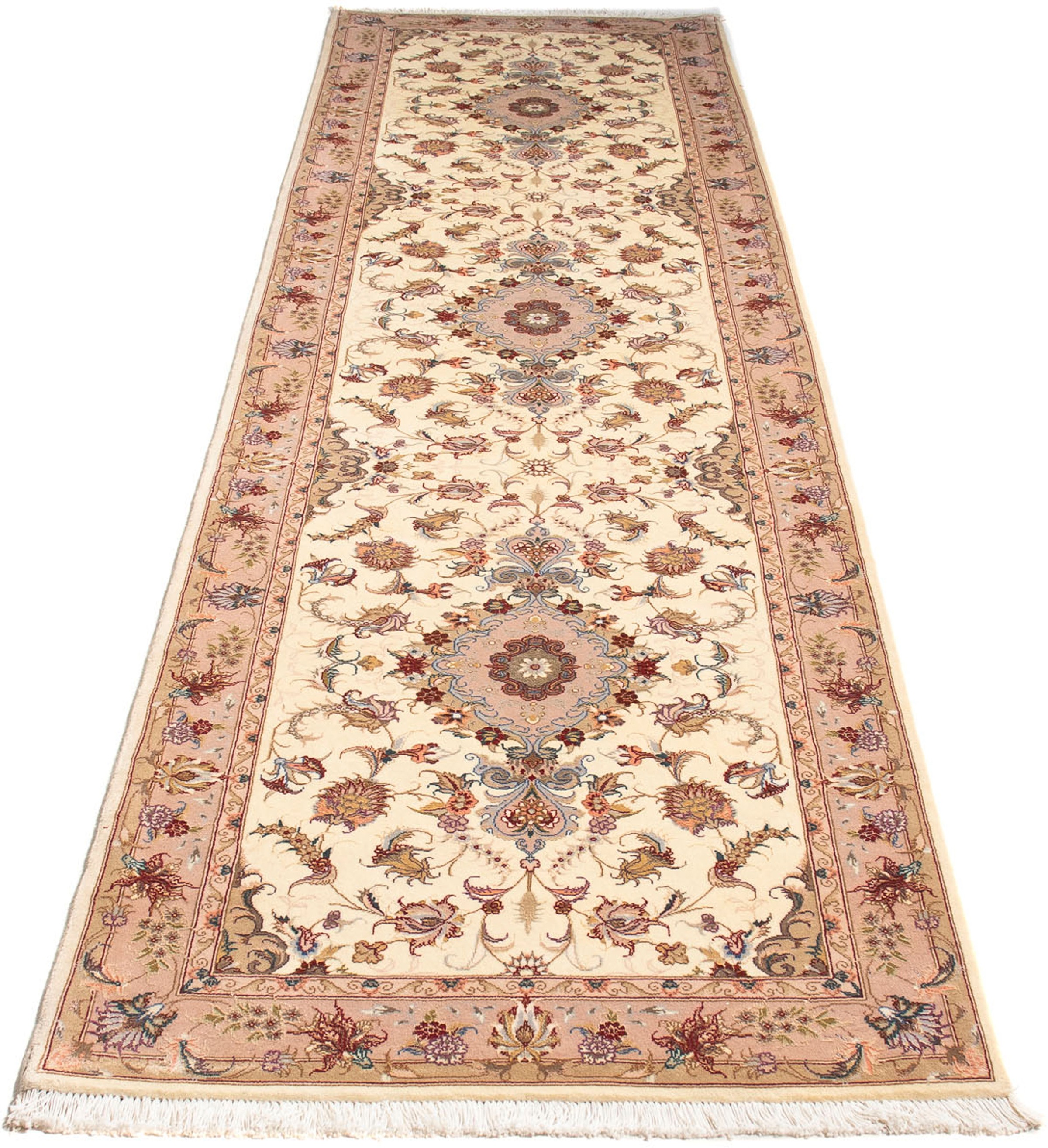 Image of morgenland Orientteppich »Perser - Täbriz - Royal - 321 x 85 cm - beige«, rechteckig, 7 mm Höhe, Wohnzimmer, Handgeknüpft, Einzelstück mit Zertifikat bei Ackermann Versand Schweiz