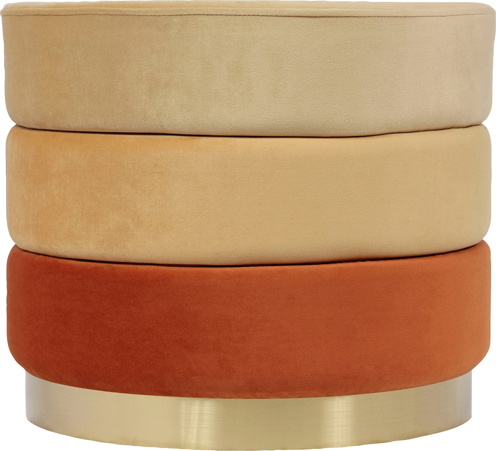 Kayoom Sitzhocker »Hocker Elyse, Edler Touch durch goldfarbenenen Sockel«, (1 St.), samtweich, hochwertig, Perfekt aufeinander abgestimmte Farben