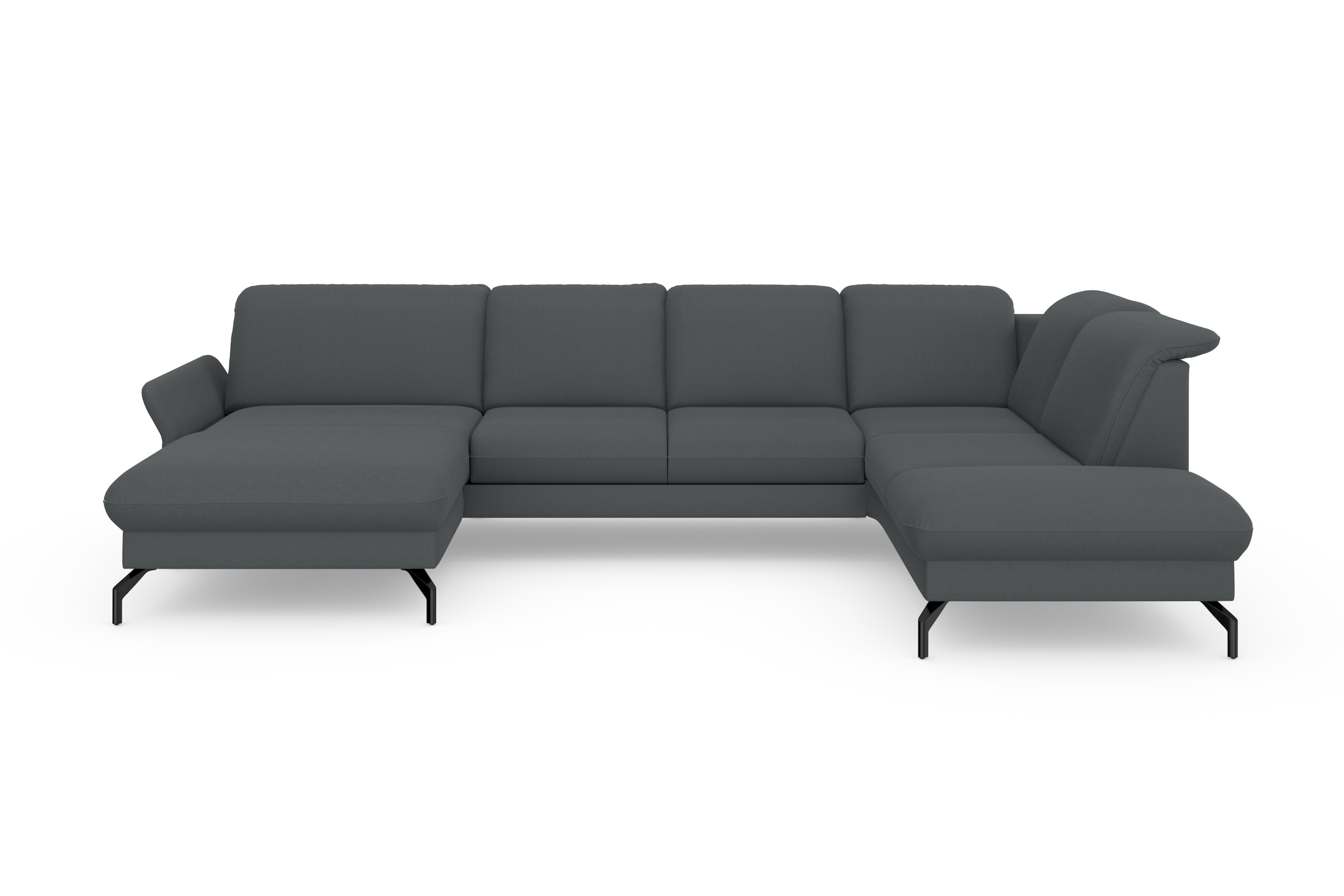 sit&more Wohnlandschaft »Fashion U-Form« wahlweise mit Kopfteilverstellung, Vorziehsitz, motorisch, Metallfüsse