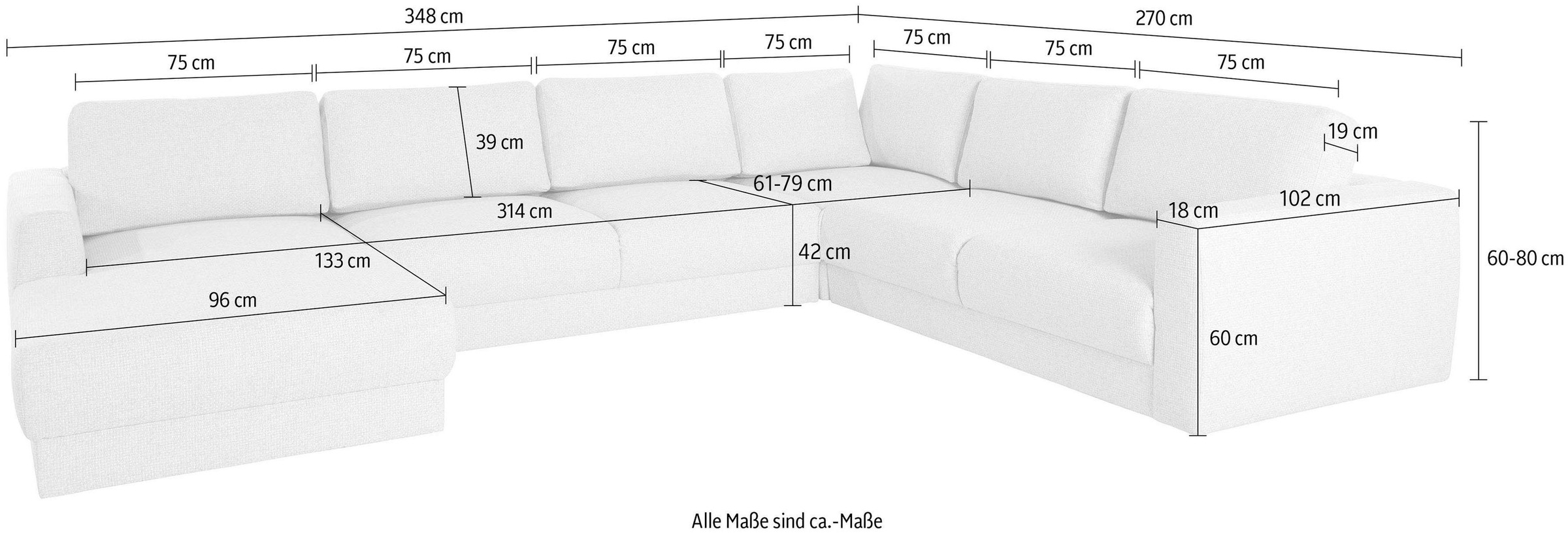 andas Wohnlandschaft »Hobro U-Form«, in 3 Bezugsqualitäten in vielen Farben, Design by Morten Georgsen
