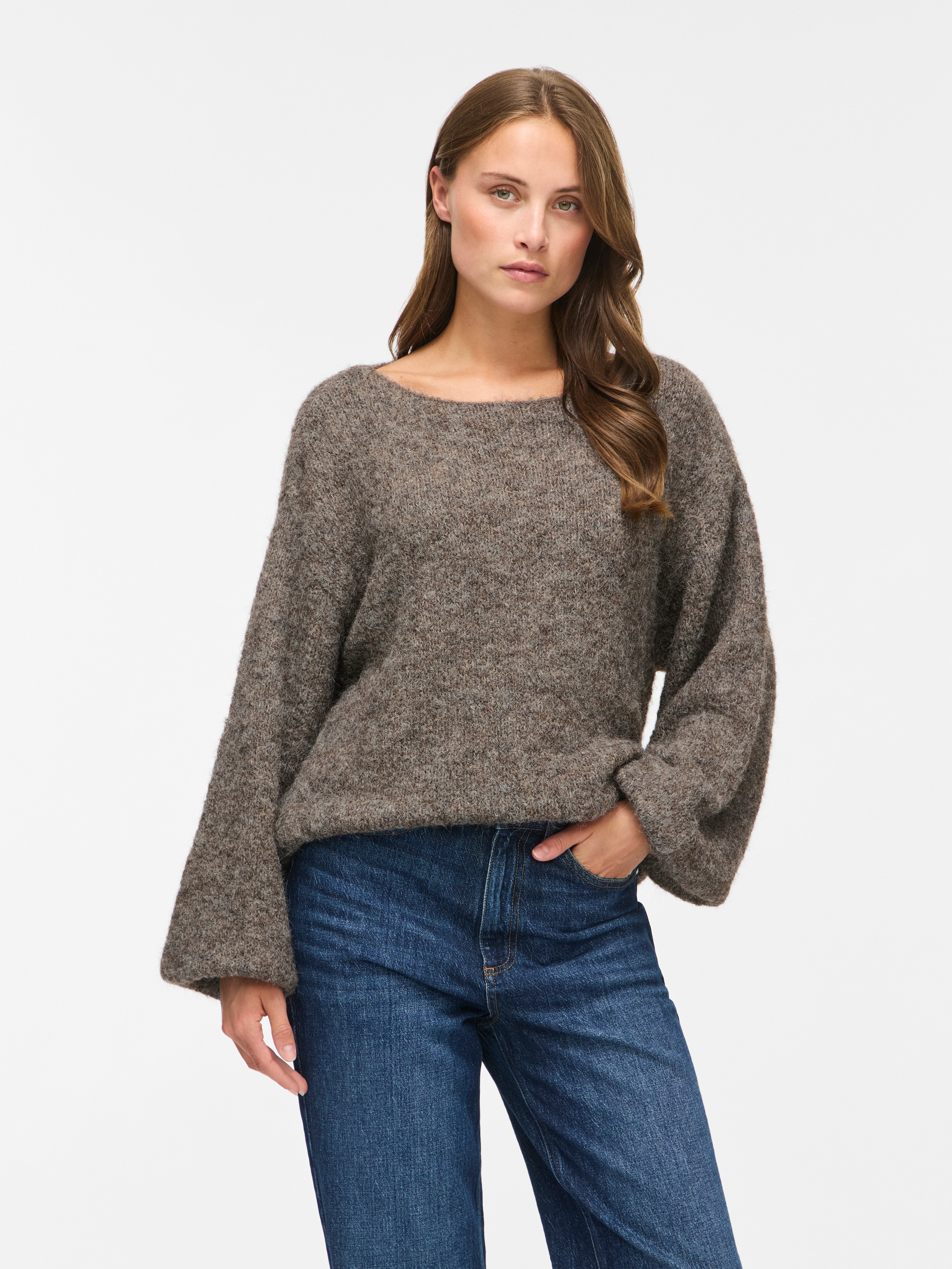 Vila Pull en tricot »VIMARLEY L/S KNIT PULLOVER- NOOS« mélange de matériaux, coupe régulière