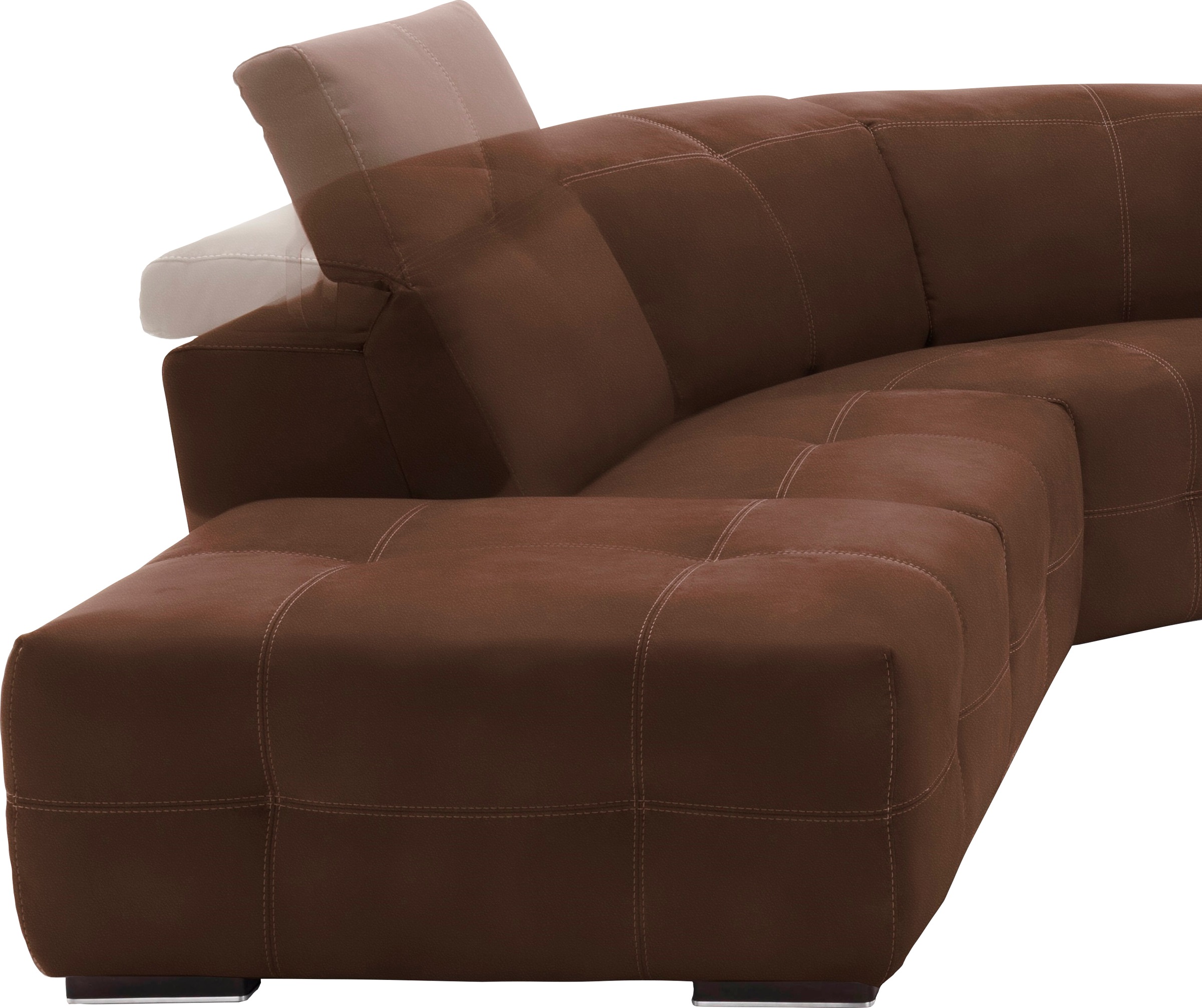 Egoitaliano Ecksofa »Sauvanne, Designsofa der Extraklasse, elegant und bequem«, wahlweise mit elektrischer Relaxfunktion, Kopfteilverstellung