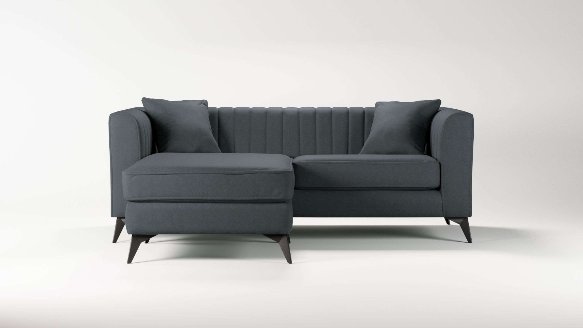Home affaire Canapé d'angle »MATTHEW L-Form ideal für kleine Räume, Masse B/T/H: 201/162/74 cm« elegantes Designsofa, feine Steppung im Rücken, incl. Zierkissen