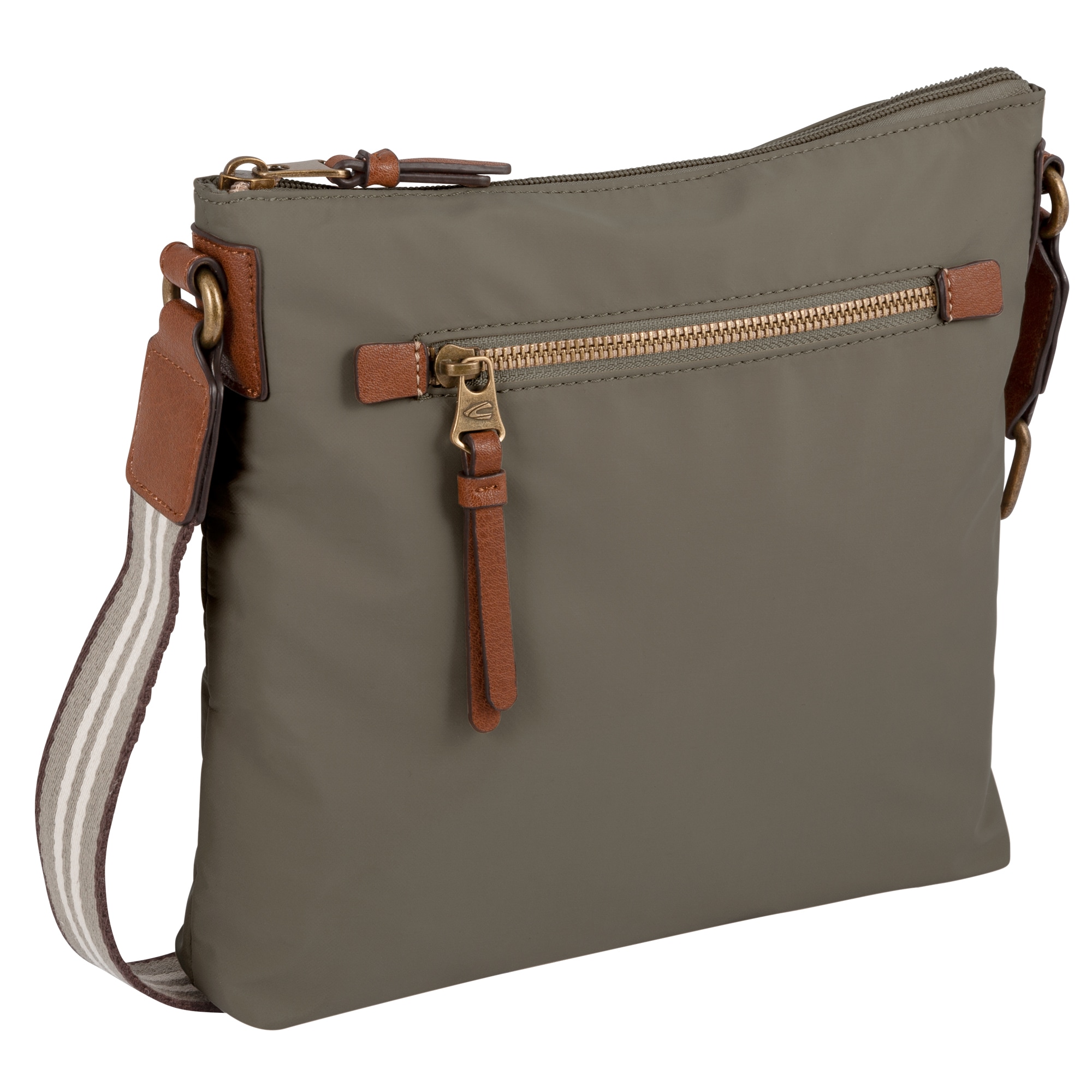 Image of camel active Umhängetasche "Bari" aus hochwertigem matten Nylon mit gestreiftem Gewebeband