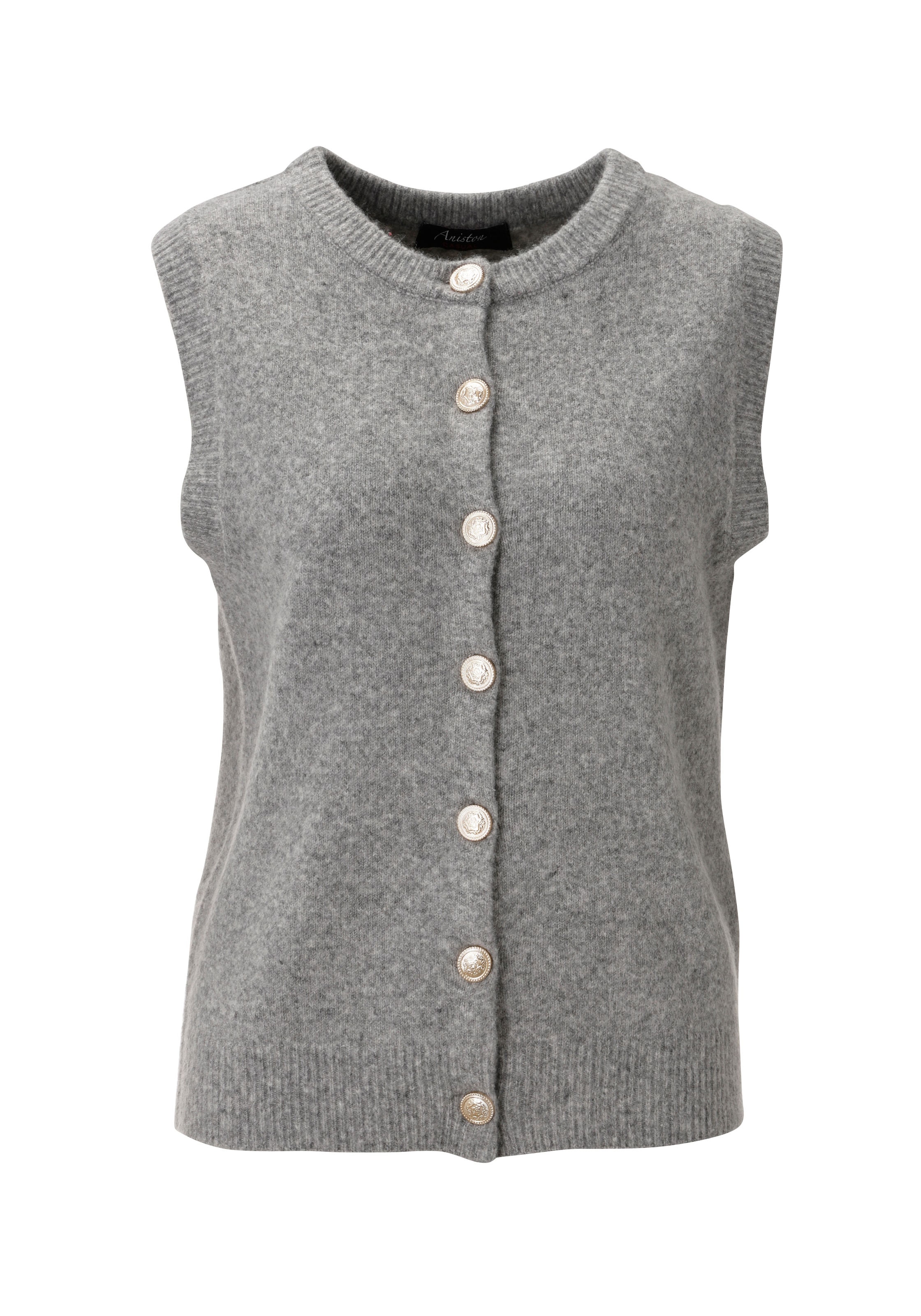 Aniston CASUAL Gilet tricoté fermeture avec boutons décoratifs - NOUVELLE COLLECTION