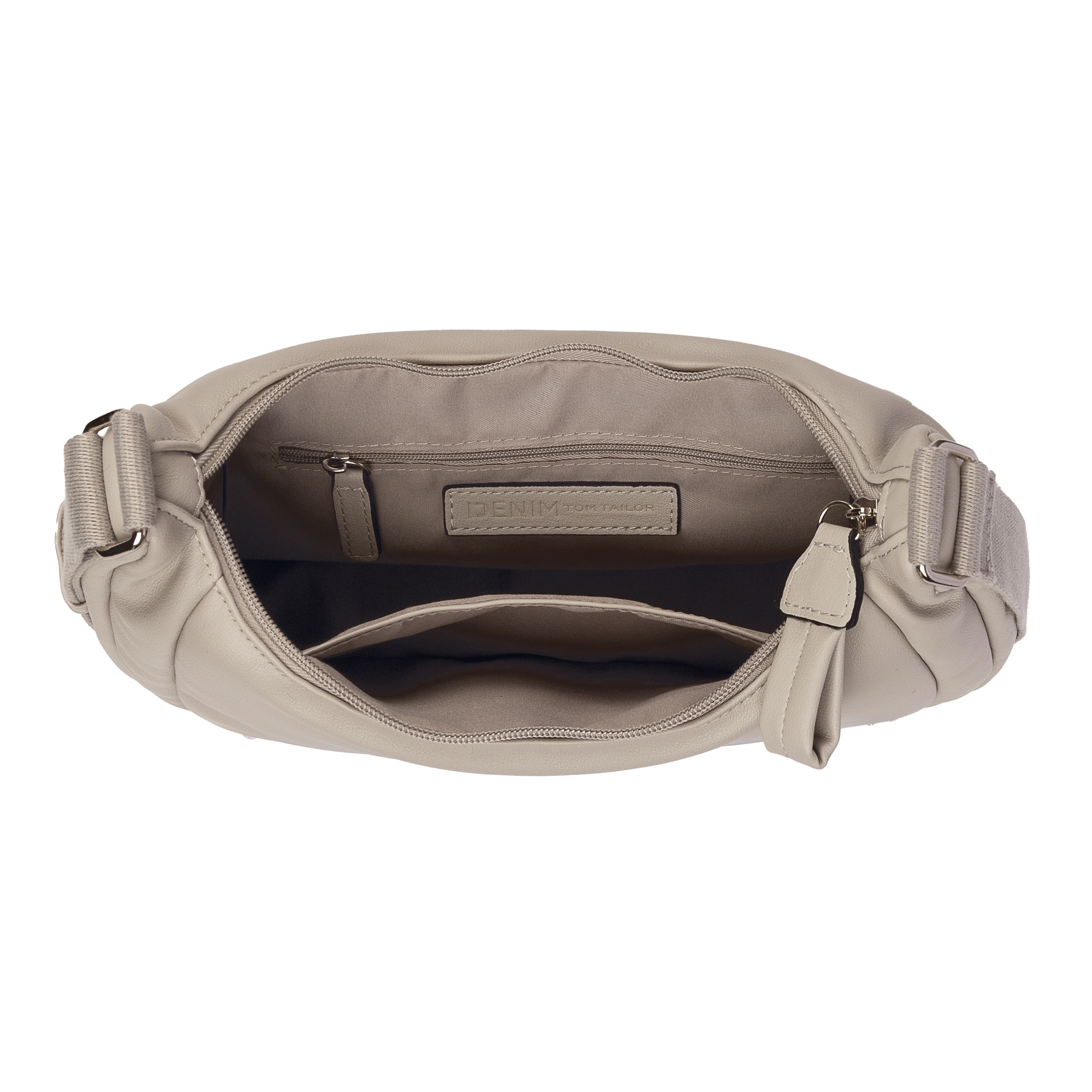TOM TAILOR Denim Sac à bandoulière »Maye« imitation cuir très douce et matelassée avec bande textile sportive