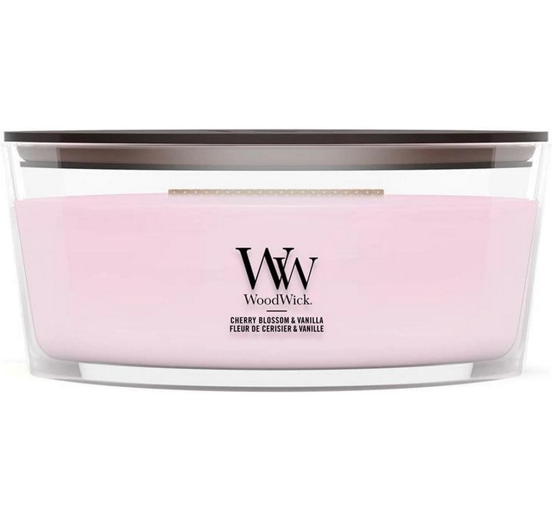 Image of Woodwick Duftkerze "Cherry Blossom & Vanilla Ellipse"