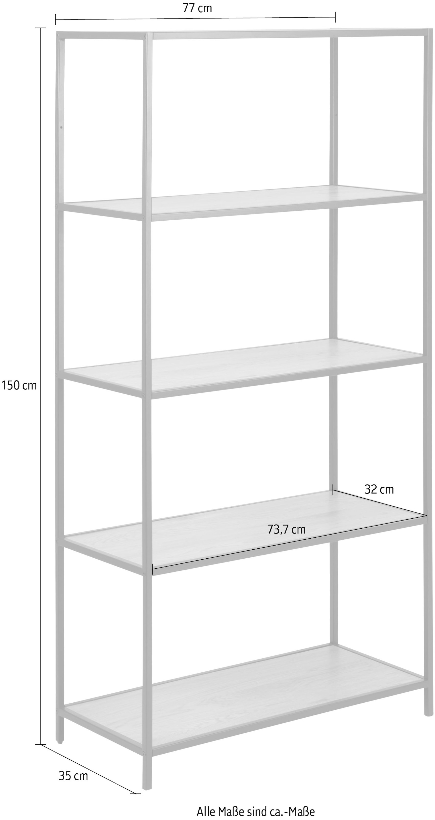 ACTONA GROUP Bücherregal Metallgestell im modernen Industrie-Look, 4 Einlegeböden, Höhe 150 cm