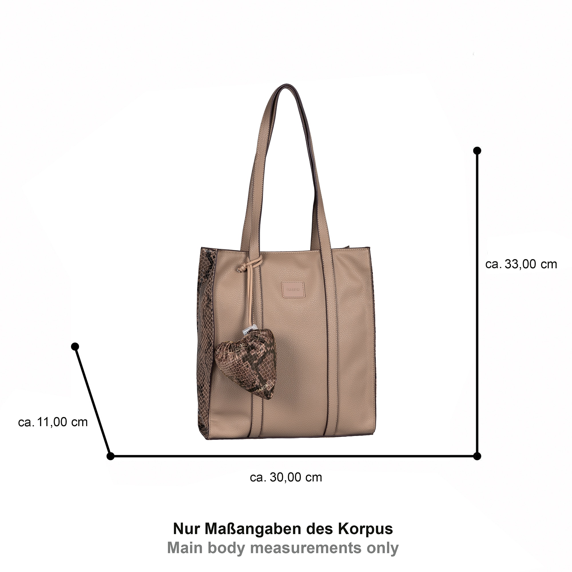 Gabor Shopper »Elfie Luxe« Damen Handtasche mit Leopardenoptik mit Pouch-Anhänger