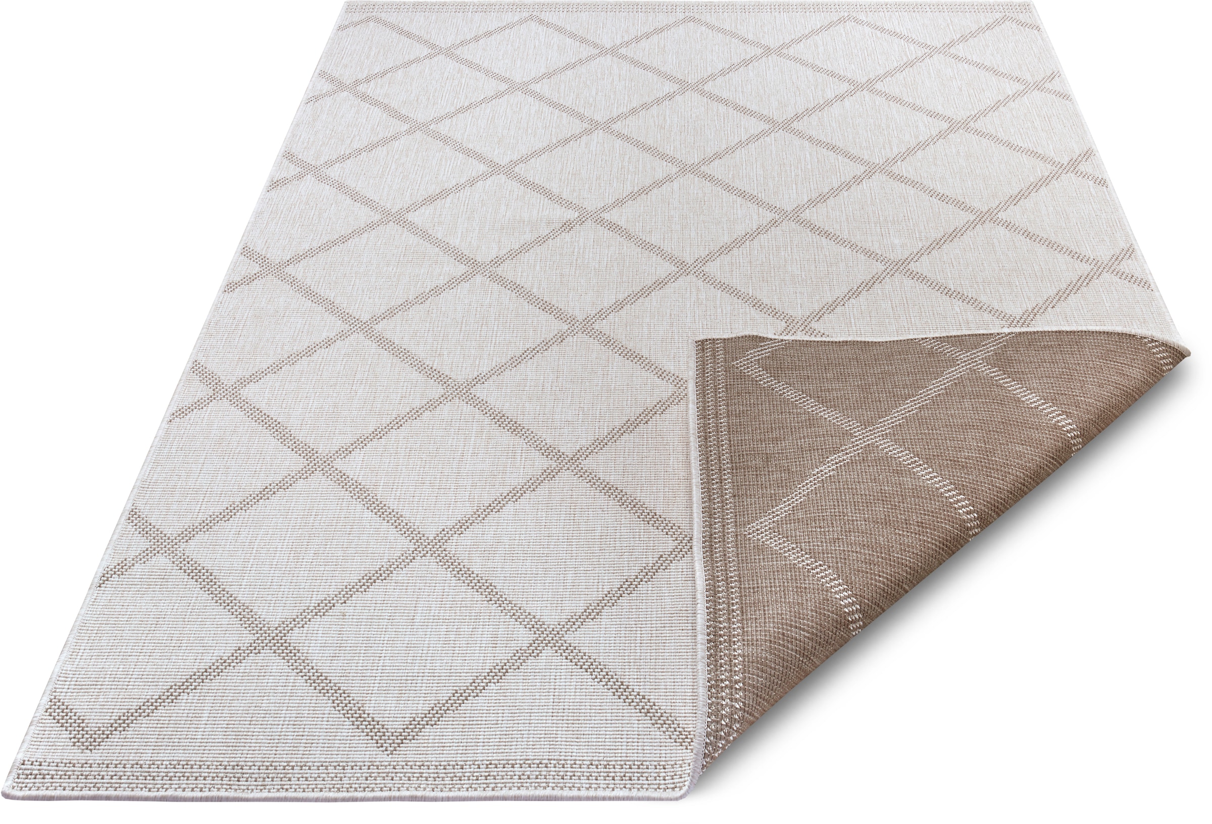 NORTHRUGS Teppich »Corsica Wendeteppich«, rechteckig, 5 mm Höhe, In-& Outdoor, Wetterfest, Balkon, Läufer, Wohnzimmer, Wasserfest