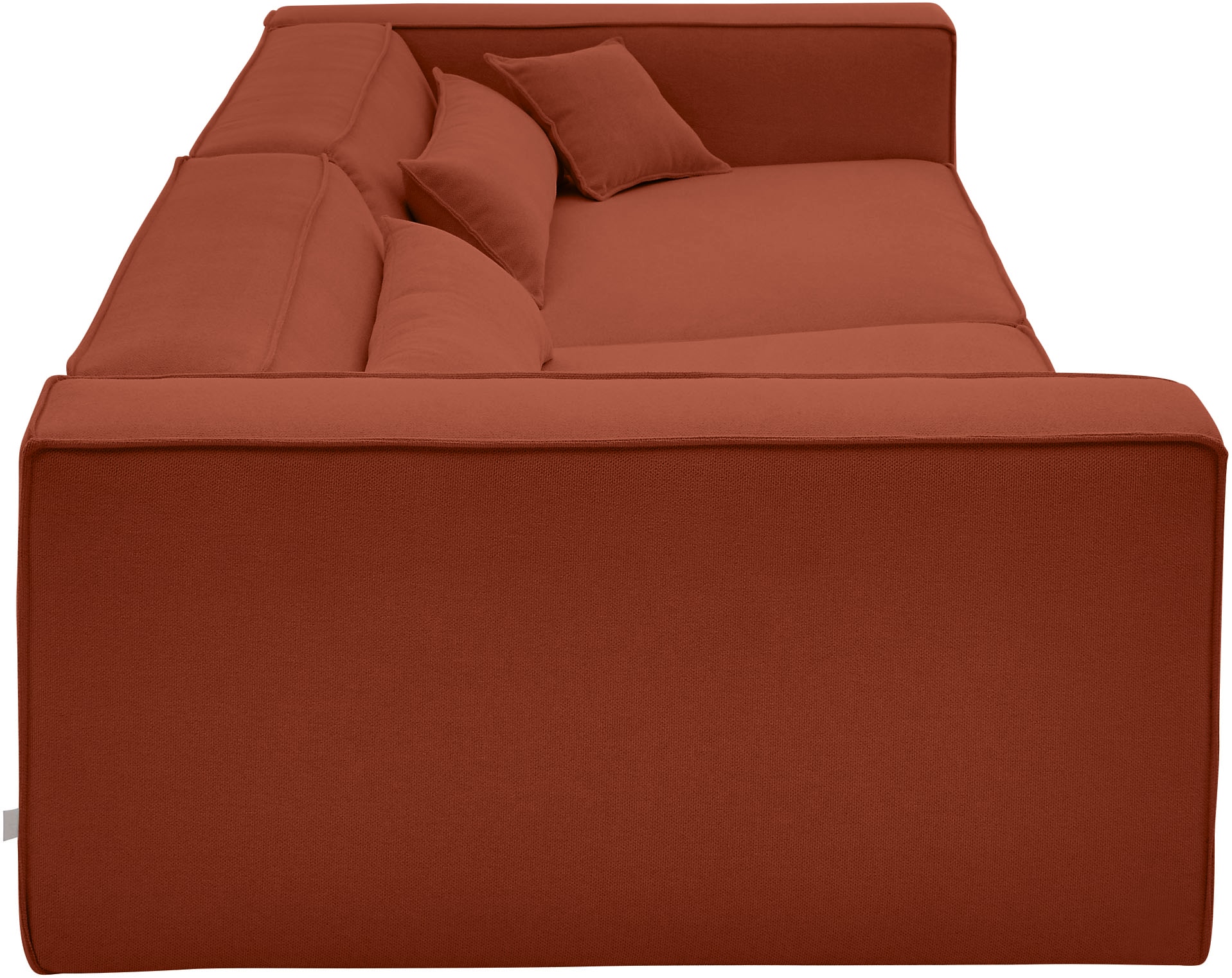 LeGer Home by Lena Gercke 3-Sitzer »PIARA XXL Struktur, Sofa mit Kedernaht« schwarze Füsse, bequemer Sitzkomfort, extra tiefe Sitzfläche