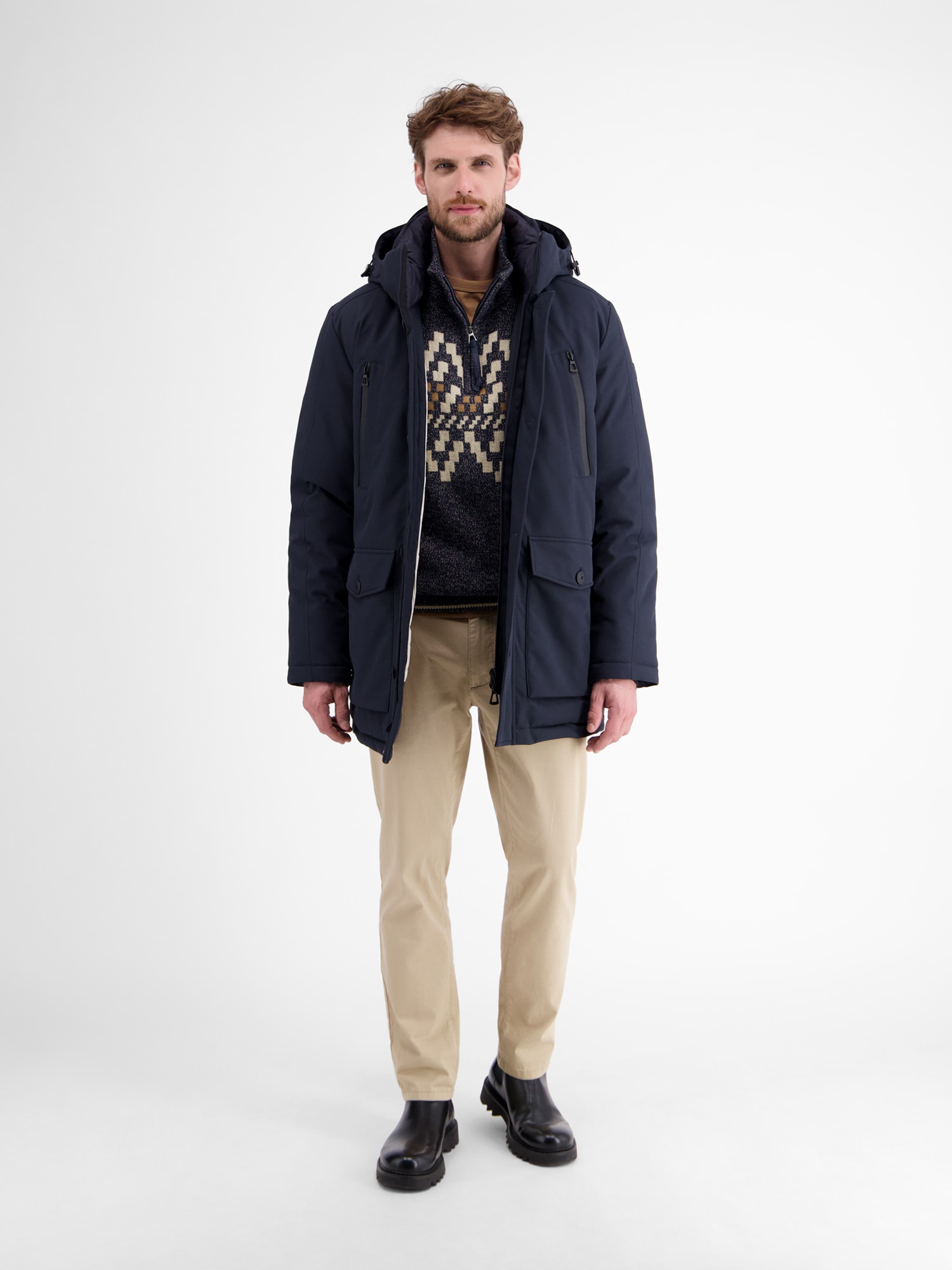 LERROS Norwegerpullover »LERROS Herren-Troyer mit Norwegermuster«