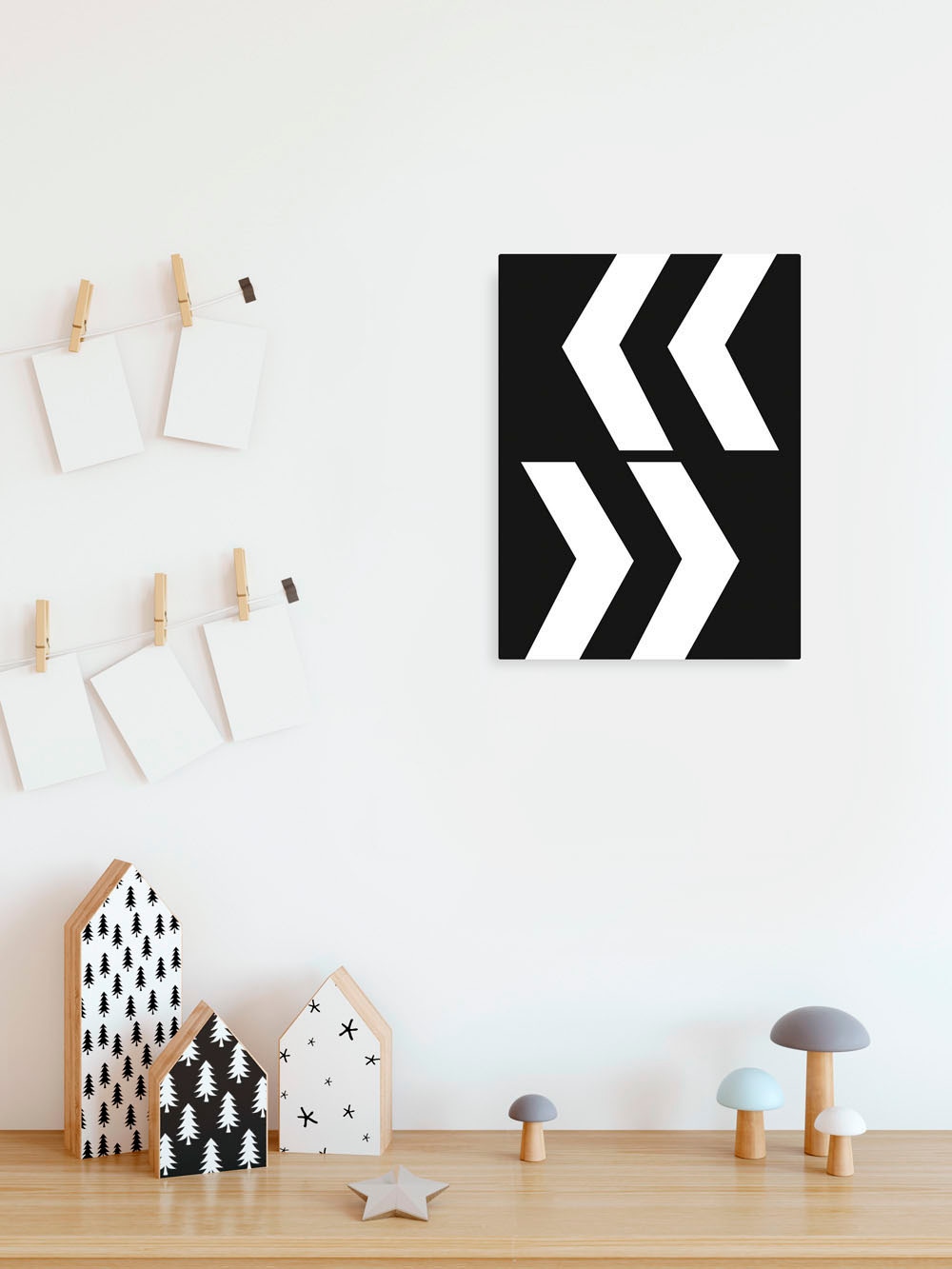 Image of Komar Leinwandbild "Typo Arrows - Grösse 30 x 40 cm" Natur 1 Stk. tlg. Keilrahmenbild mi Echtholzrahmen