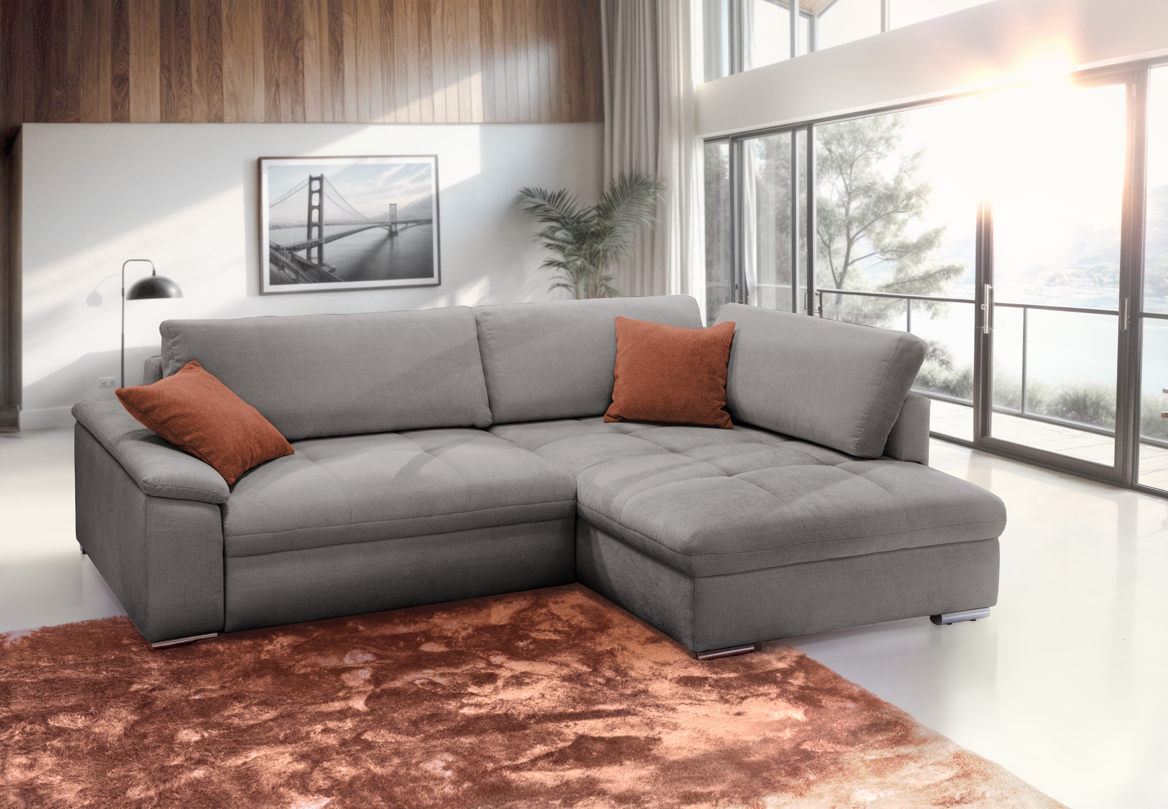 exxpo - sofa fashion Ecksofa »Casa Grande inkl. Bettfunktion, Bettkasten, OTTOs Choice, bequem«, L-Form, guter Sitzkomfort, grosse Liegefläche