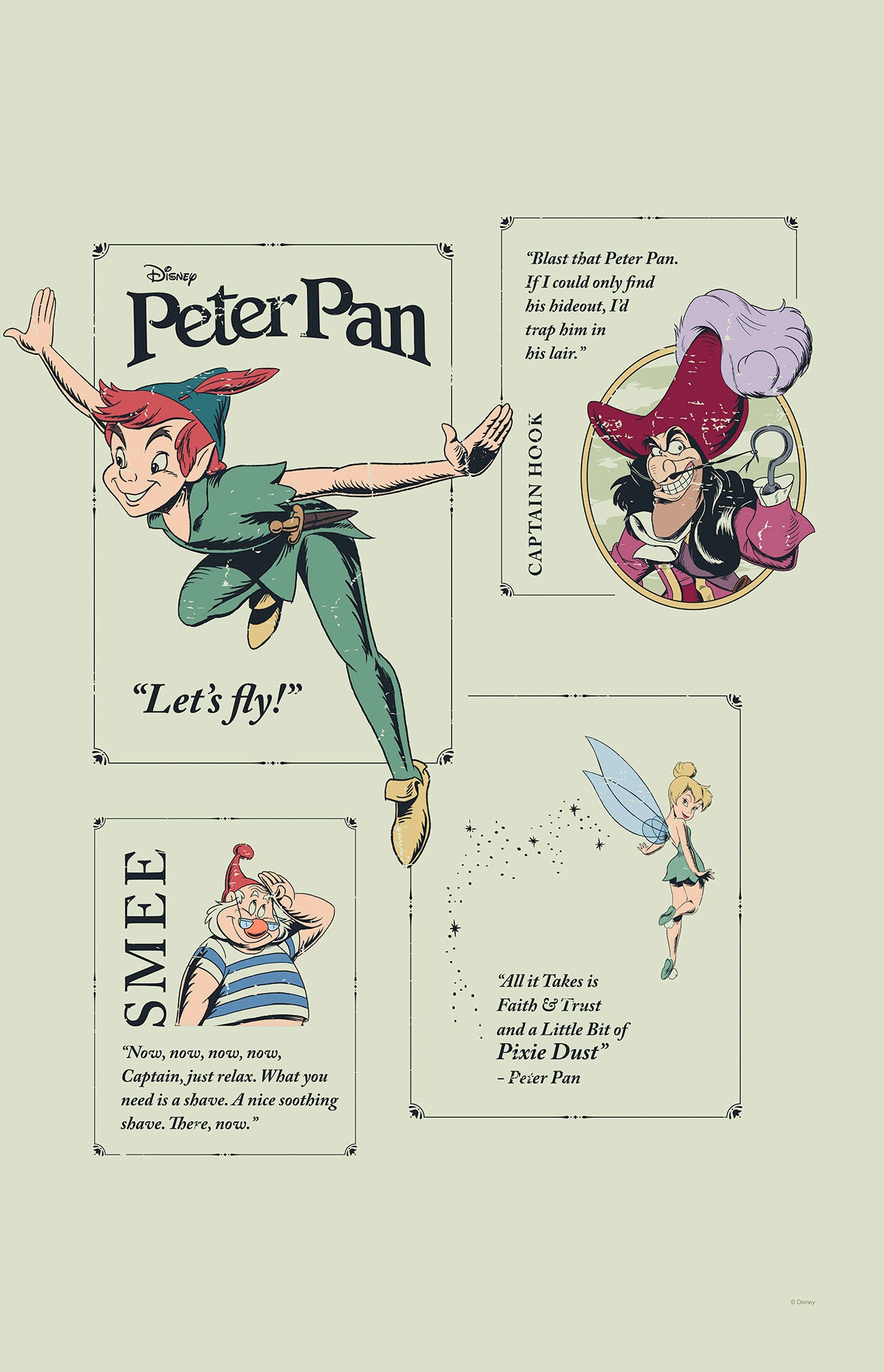 Komar Leinwandbild »Peter Pan Let´s Fly! - Grösse 40 x 60 cm«, Disney, (1 St., 40 x 60 cm (Breite x Höhe), Keilrahmenbild mit Echtholzrahmen, Kinderzimmer