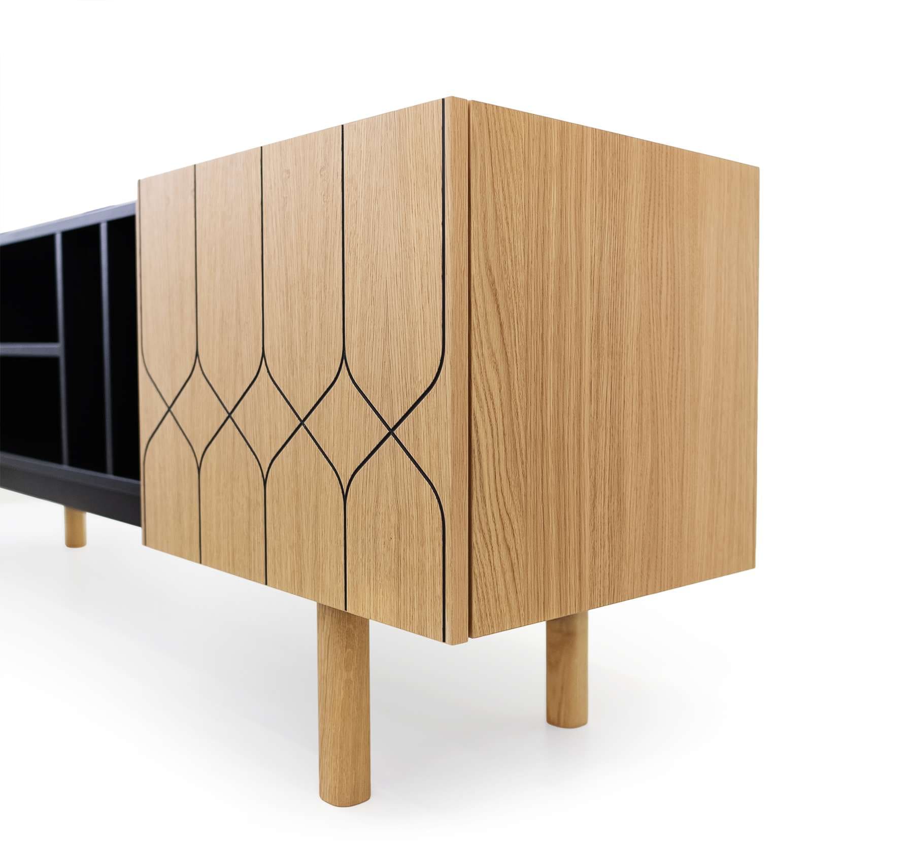 Woodman Sideboard »Porto« Kommode, dekorative Fräsungen, mit Eichenholzfurnier, Breite 175 cm