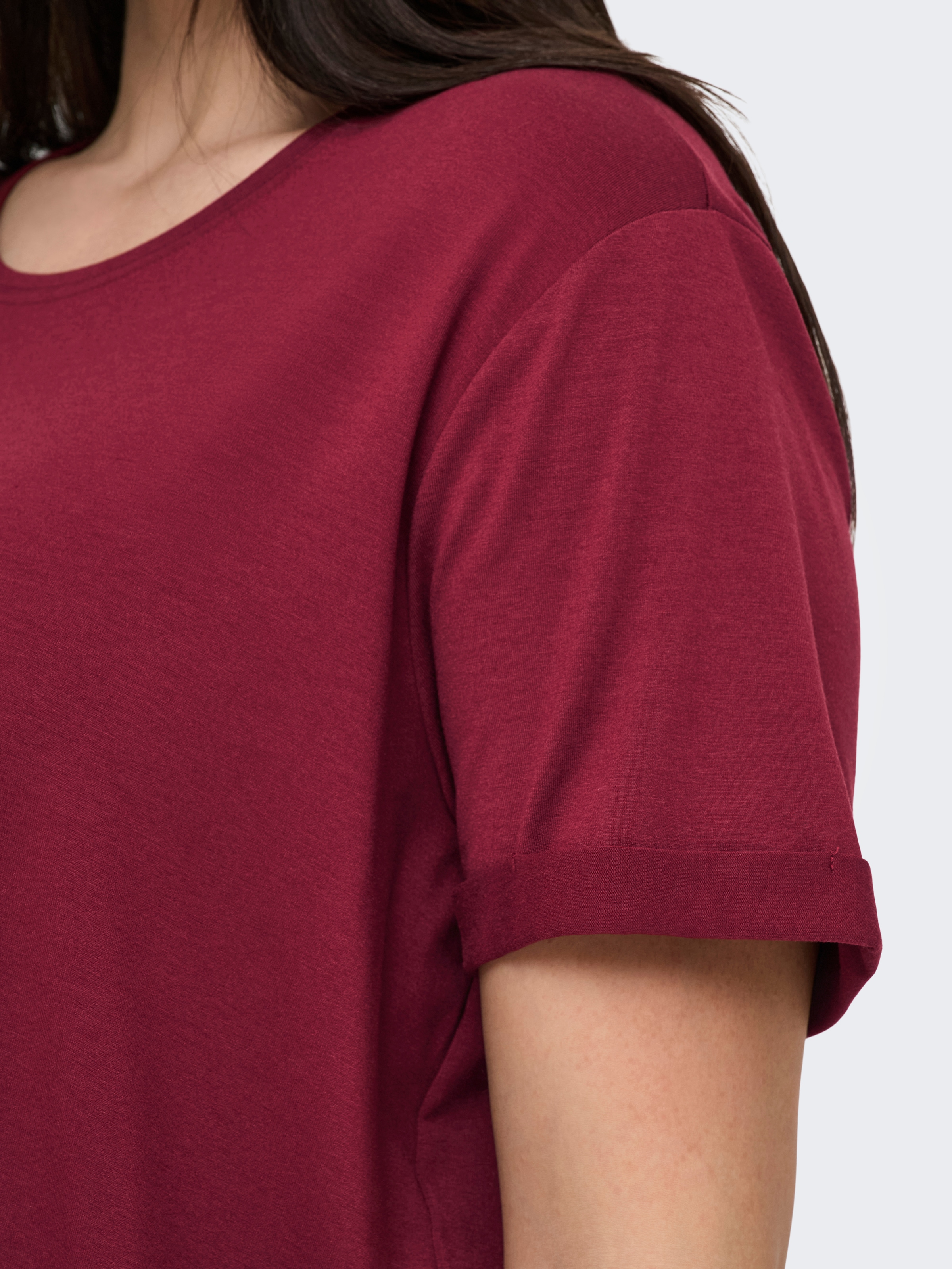 ONLY CARMAKOMA Kurzarmshirt »CARMOSTER S/S FOLD UP TOP JRS NOOS«
