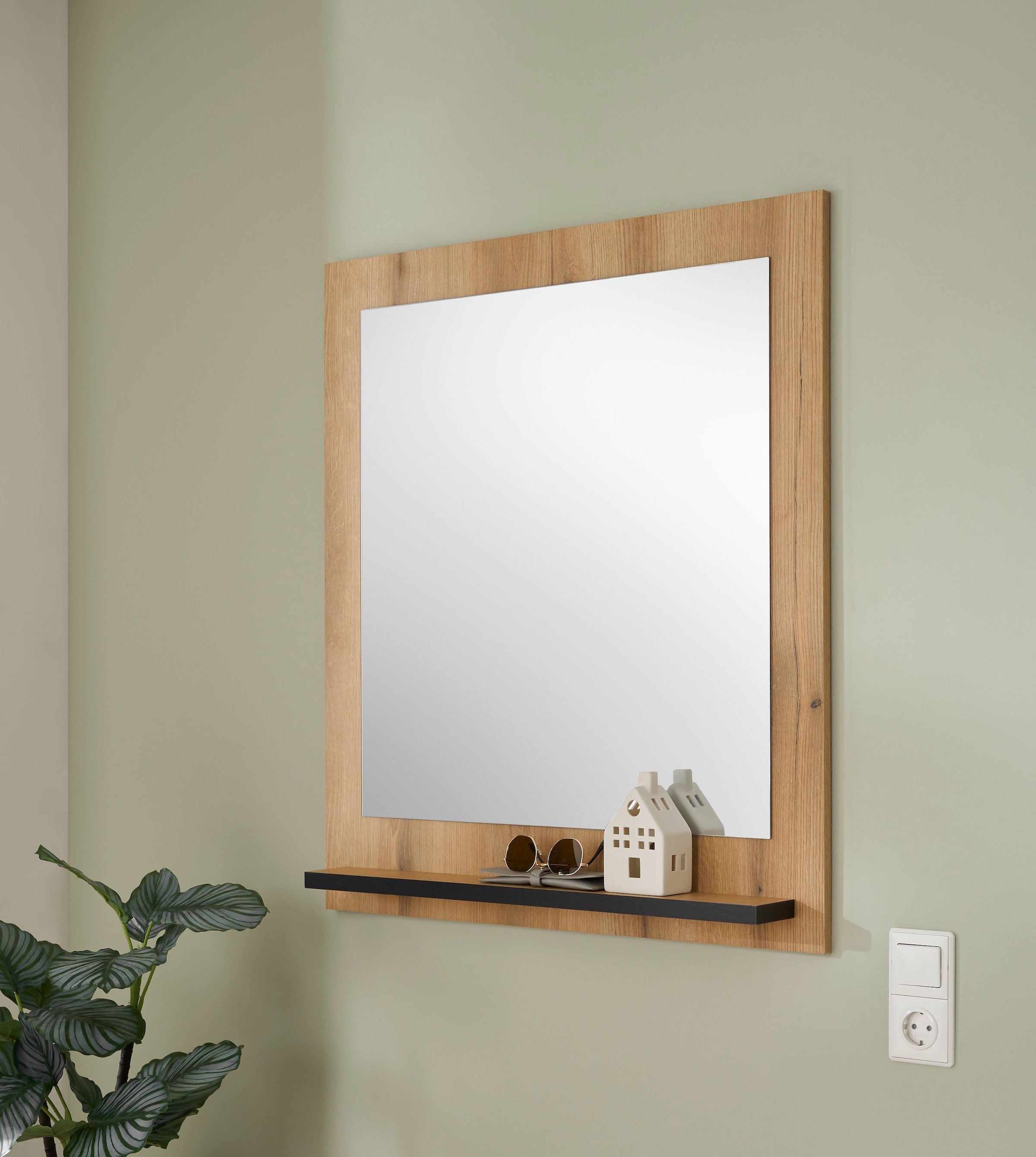Home affaire Miroir de vestiaire »Cantara, Spiegel in zwei Farben, modernes, zeitloses Design« universell einsetzbar, mit Ablagefläche, eckig, 79 cm breit