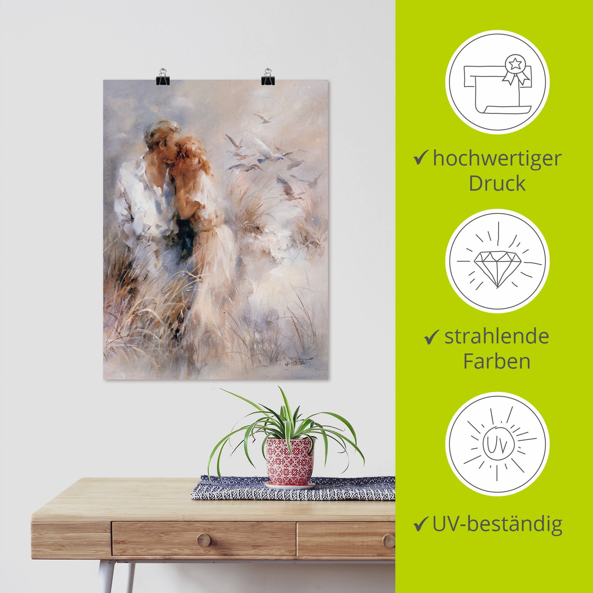 Artland Wandbild »Dichte Harmonie« Paar 1 Stk. tlg. als Leinwandbild, Poster in verschied. Grössen