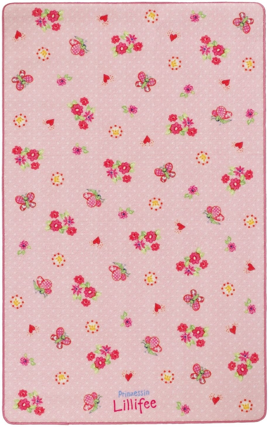 Prinzessin Lillifee Kinderteppich »LI-105«, rechteckig, 2 mm Höhe, Druckteppich, Motiv Blumen, Kinderzimmer