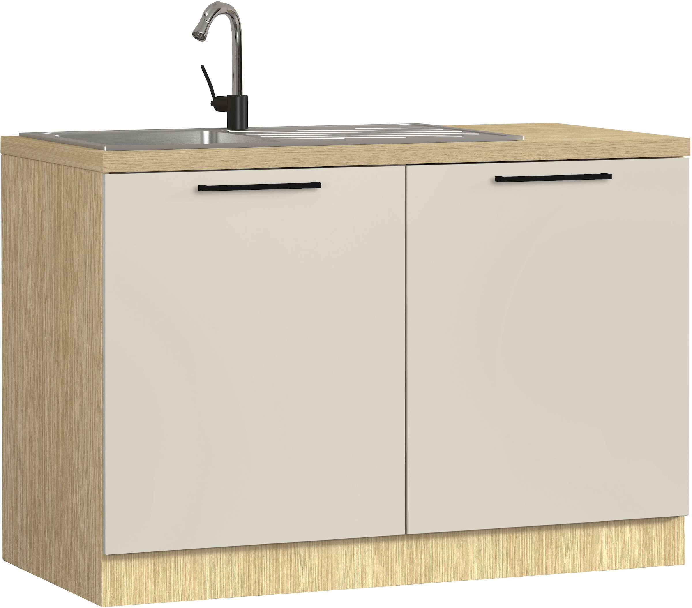 KOCHSTATION Meuble évier »Luna, Unterschrank für Spüle, Küchenspülenschrank, Made in  Italy« B/T/H: 120×60×85 cm, inklusive Einbauspüle und Siphon