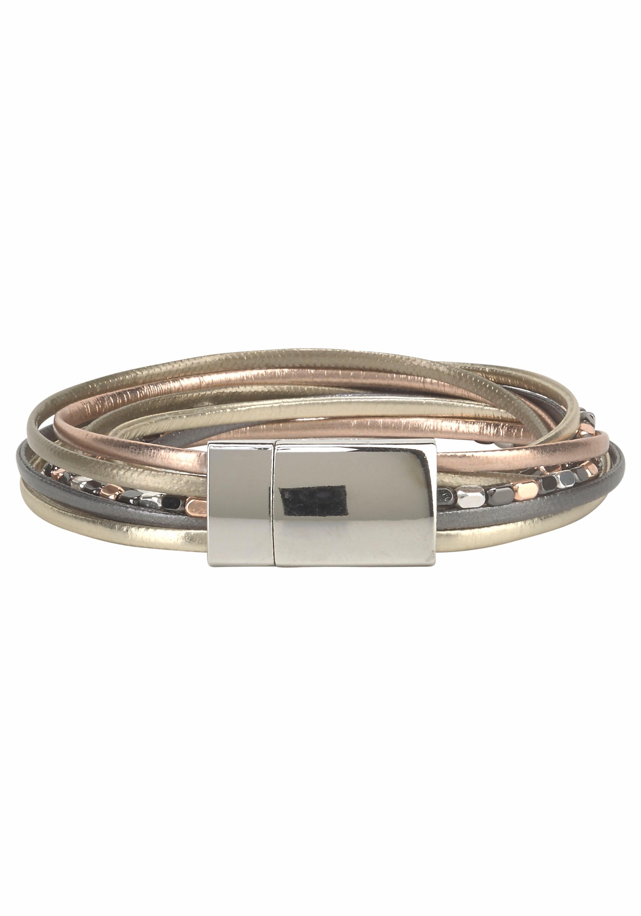 Firetti Wickelarmband "mehrreihig, mit Elementen aus Metall"