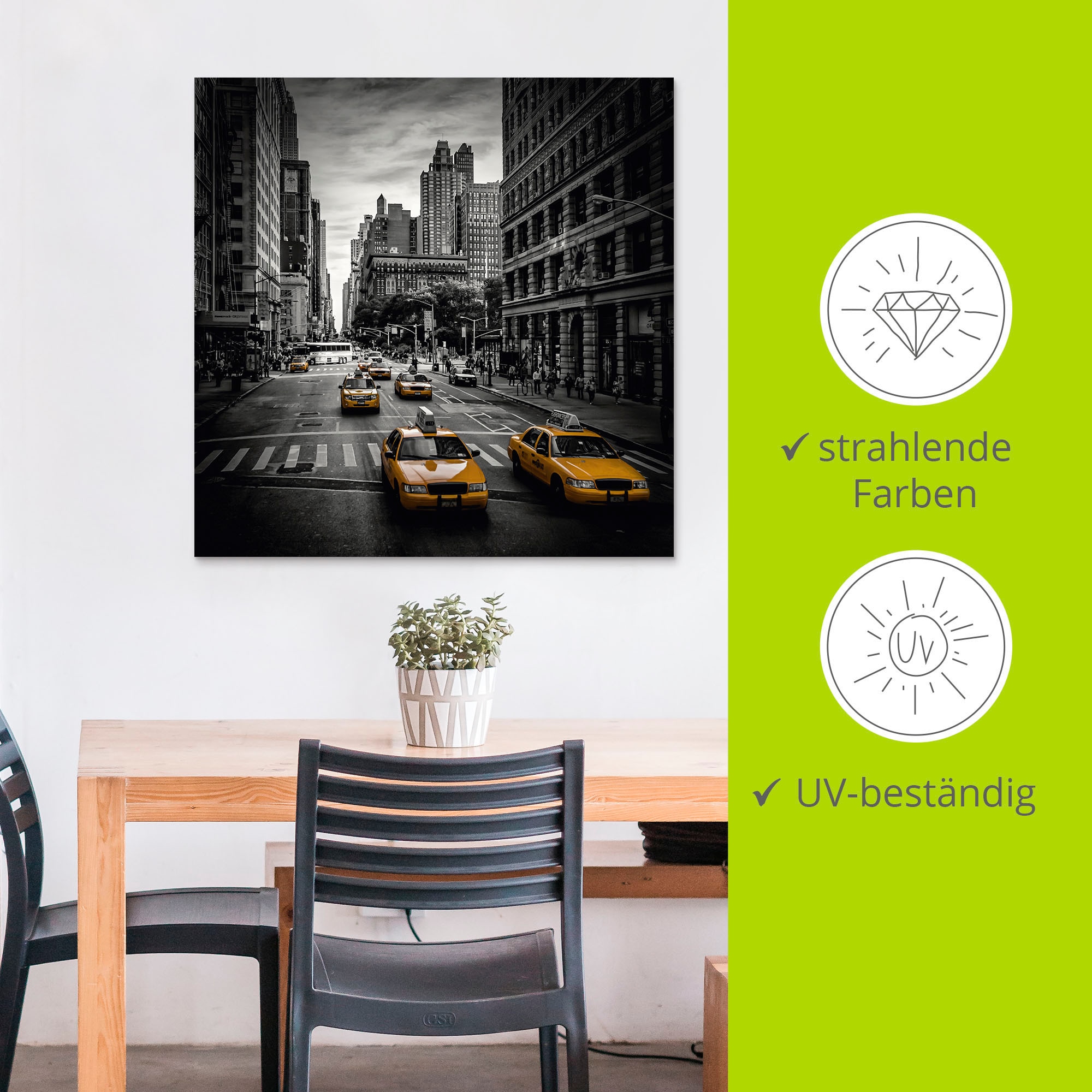 Artland Wandbild »New York City Verkehr 5th Avenue«, Amerika, (1 St.), als Alubild, Outdoorbild, Leinwandbild, Poster, Wandaufkleber