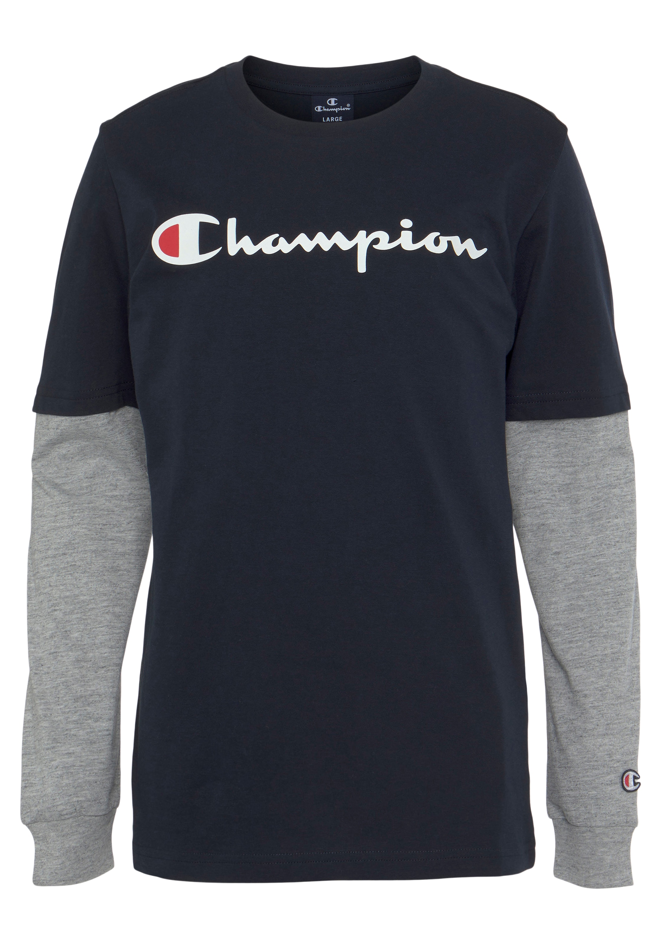 Kinder« Sleeve auf »Classic Long Langarmshirt - Entdecke Logo Champion large für