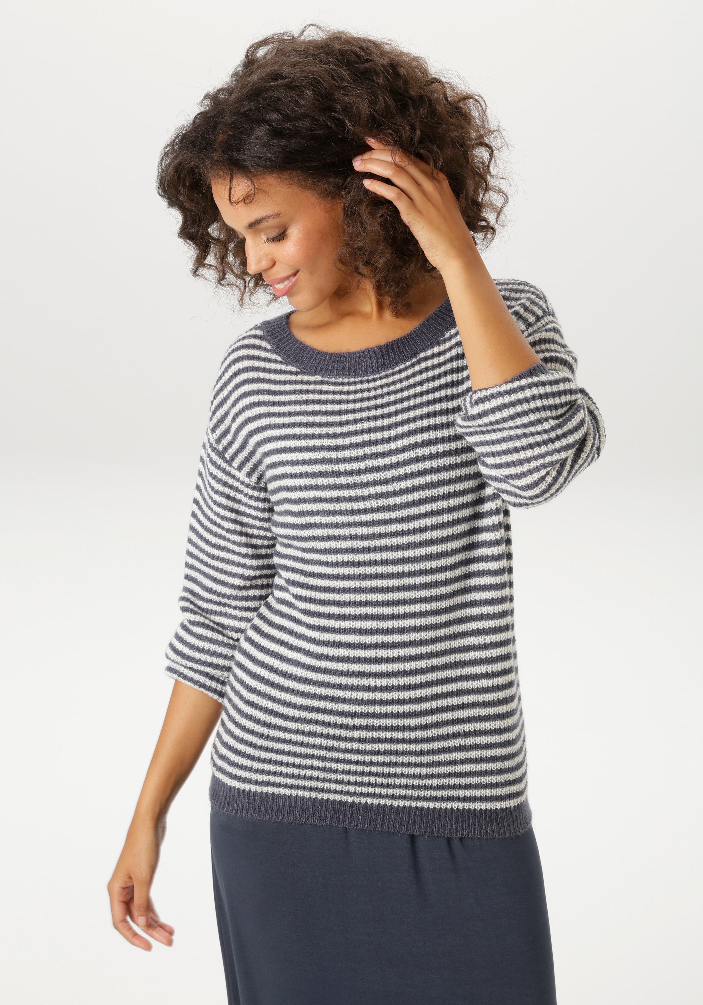 Image of Aniston CASUAL Strickpullover im maritimen Ringel-Dessin