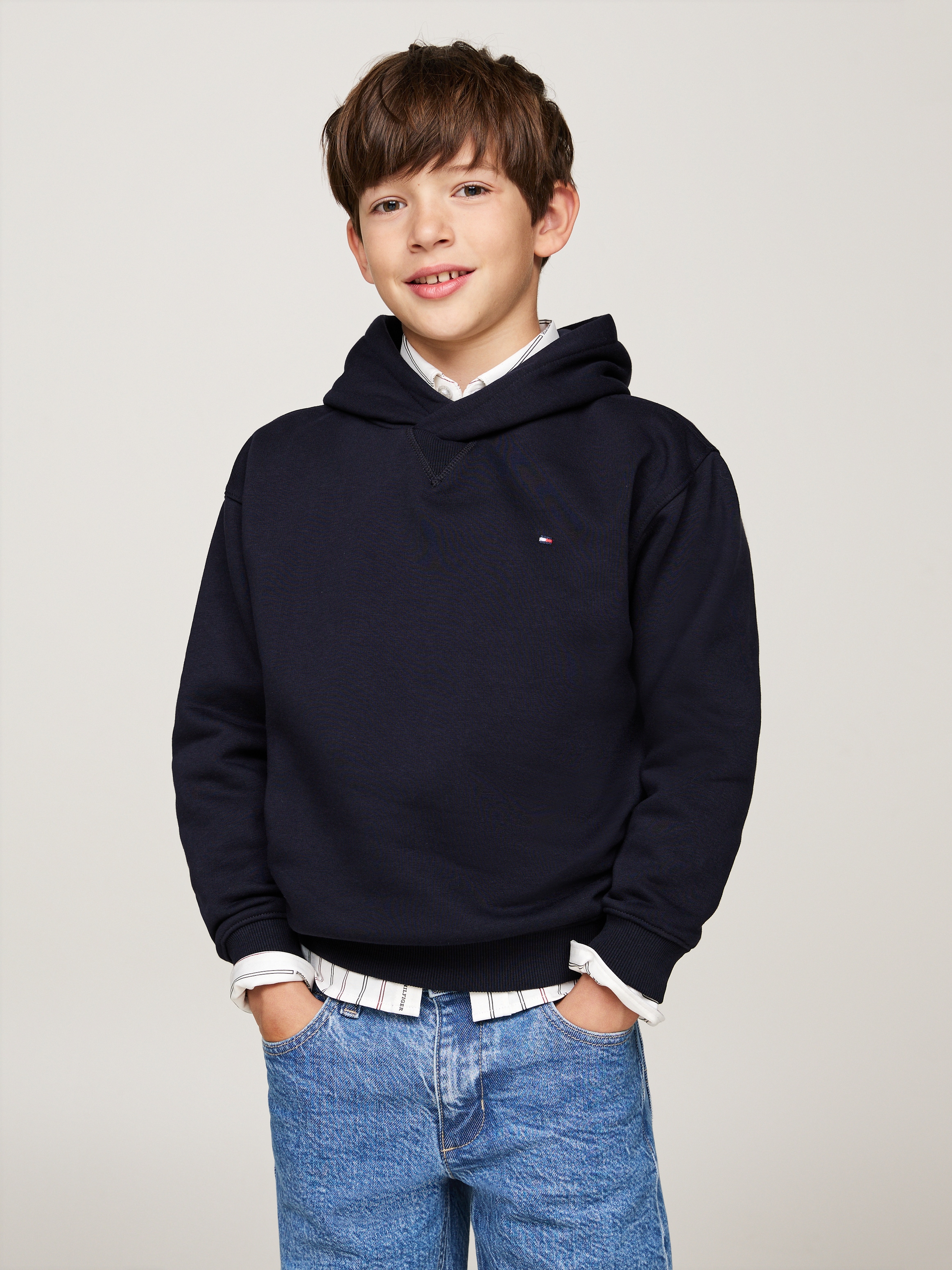 Tommy Hilfiger Kapuzensweatshirt »U TIMELESS FLEECE HOODIE«, Kinder bis 16 Jahre mit Logostickerei