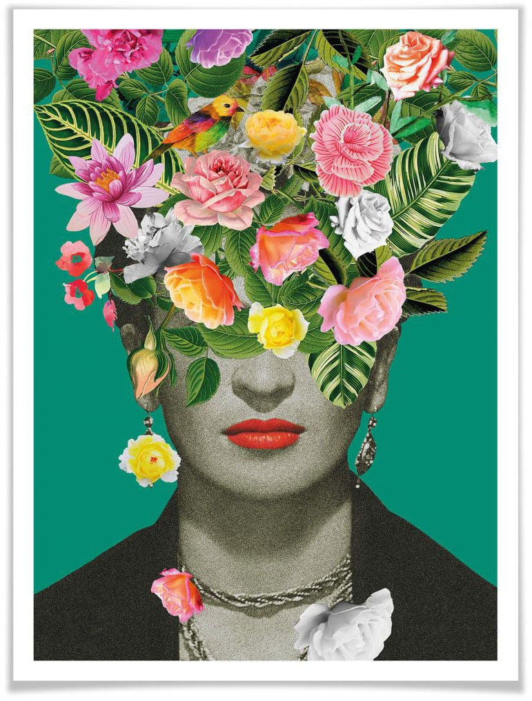 Image of Wall-Art Poster »Frida Kahlo Floral«, Schriftzug, (1 St.) bei Ackermann Versand Schweiz
