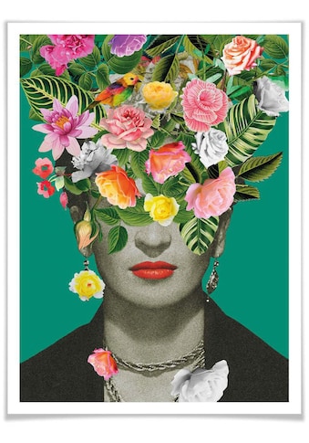 Poster »Frida Floral Blumenstrauss«, Schriftzug, (1 St.)