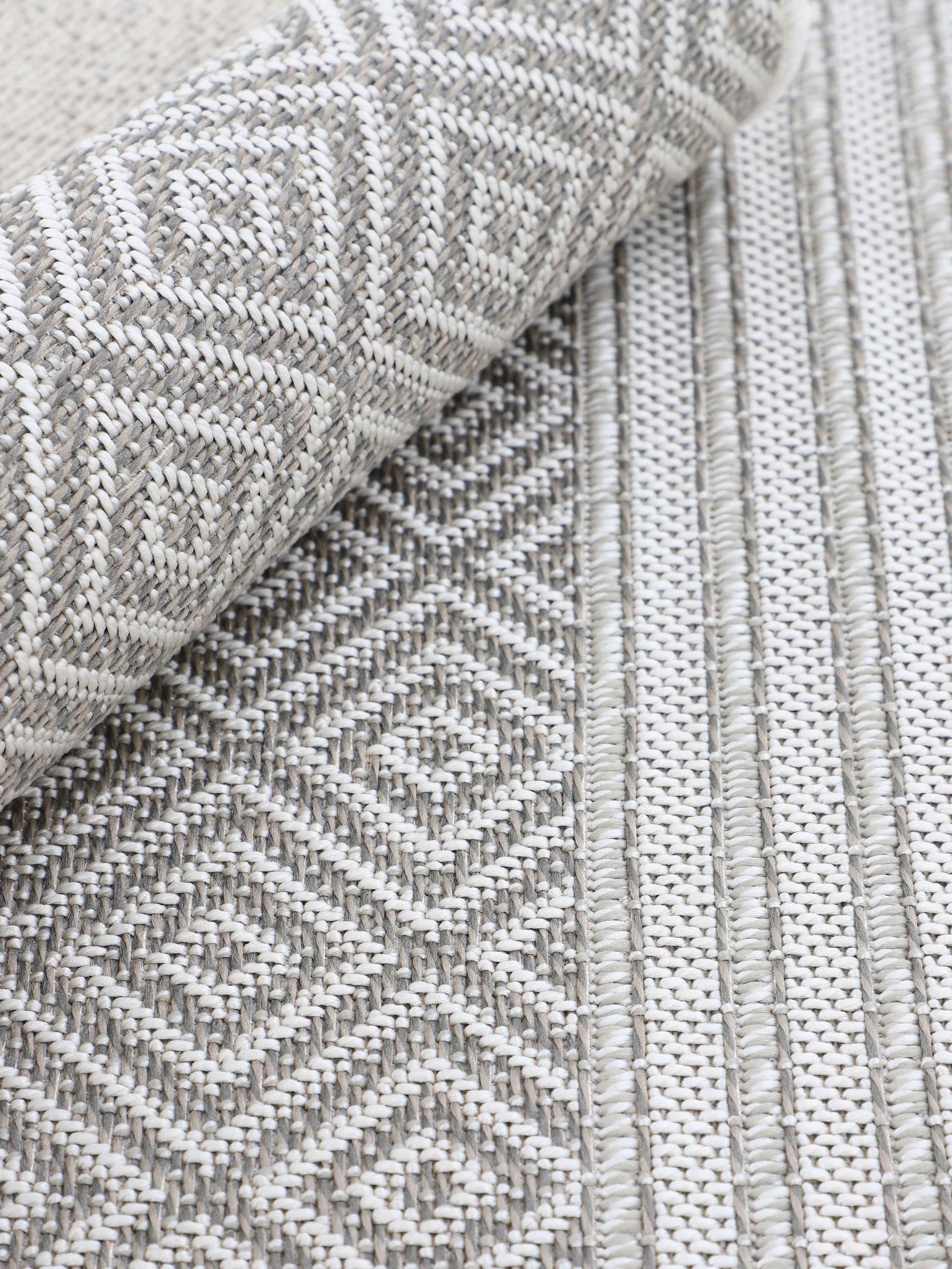 carpetfine Teppich »Boho 103«, rechteckig, 4 mm Höhe, robustes Flachgewebe, Sisal Optik, UV-beständig, Aussenbereich