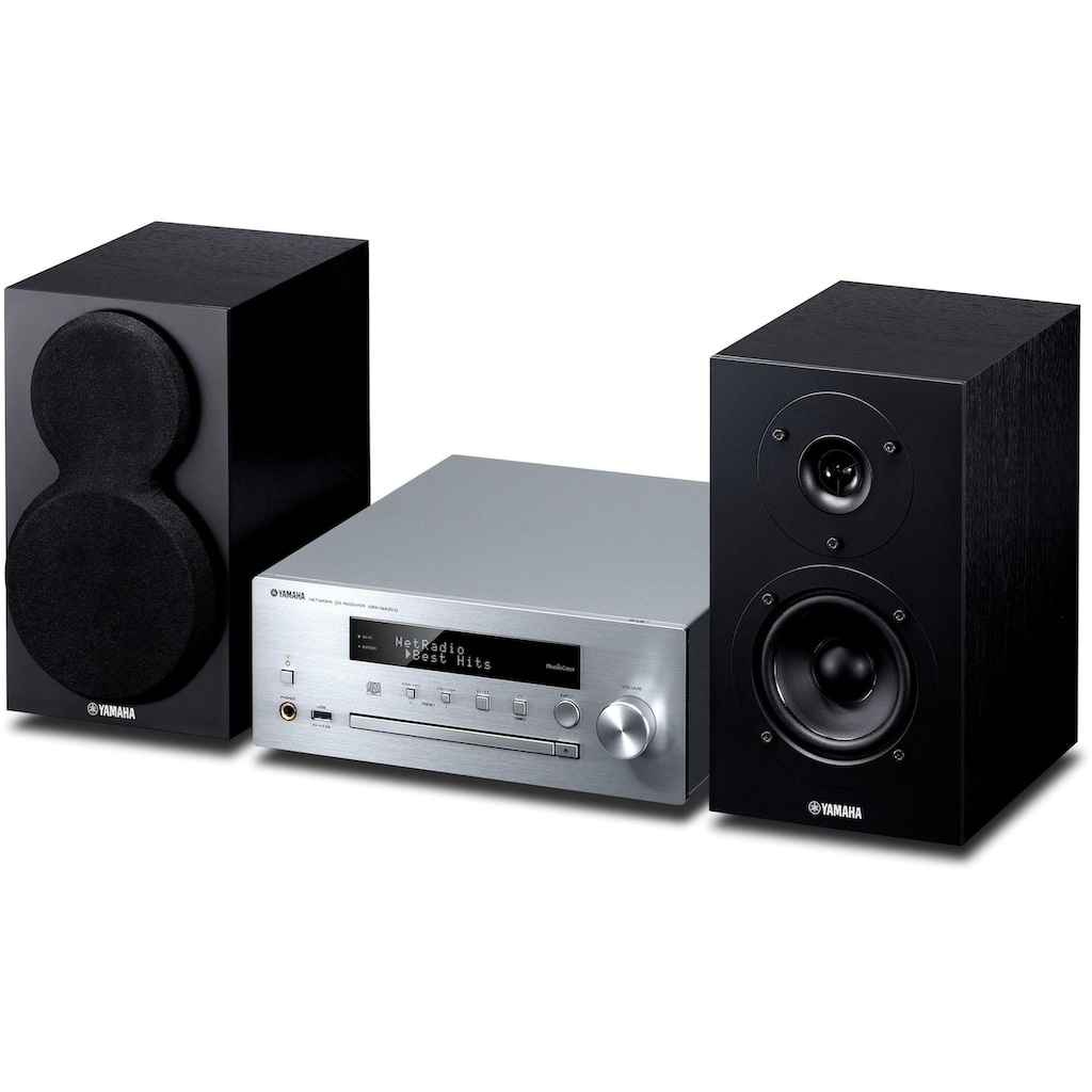 Yamaha Microanlage »MusicCast MCR-N470 DAB Silber Schwarz«, (Bluetooth-WLAN Digitalradio (DAB+)-FM-Tuner)